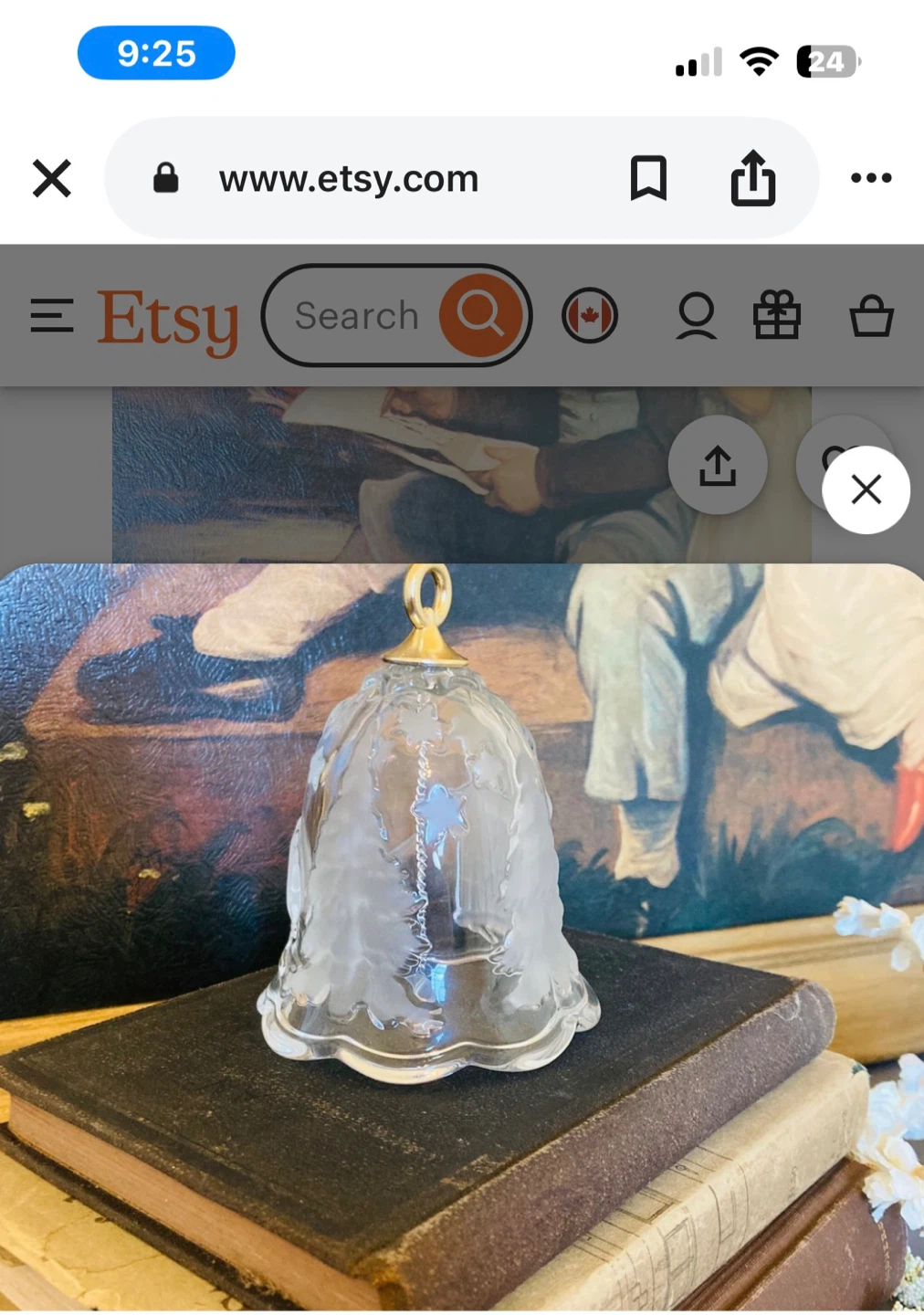 #CLEANOUT Vintage Mikasa Crystal Christmas Bell - photo 2