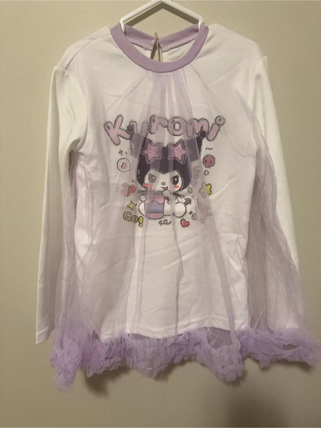 Kuromi Cotton Long Sleeve Top- Toddler size 8-9T