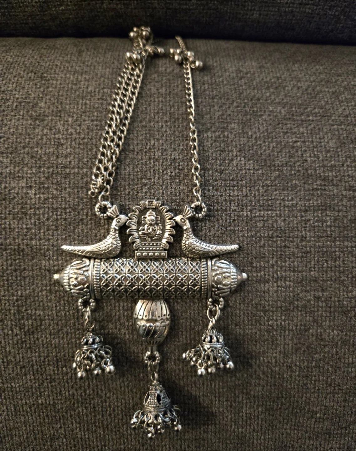 Silver oxidized Necklace