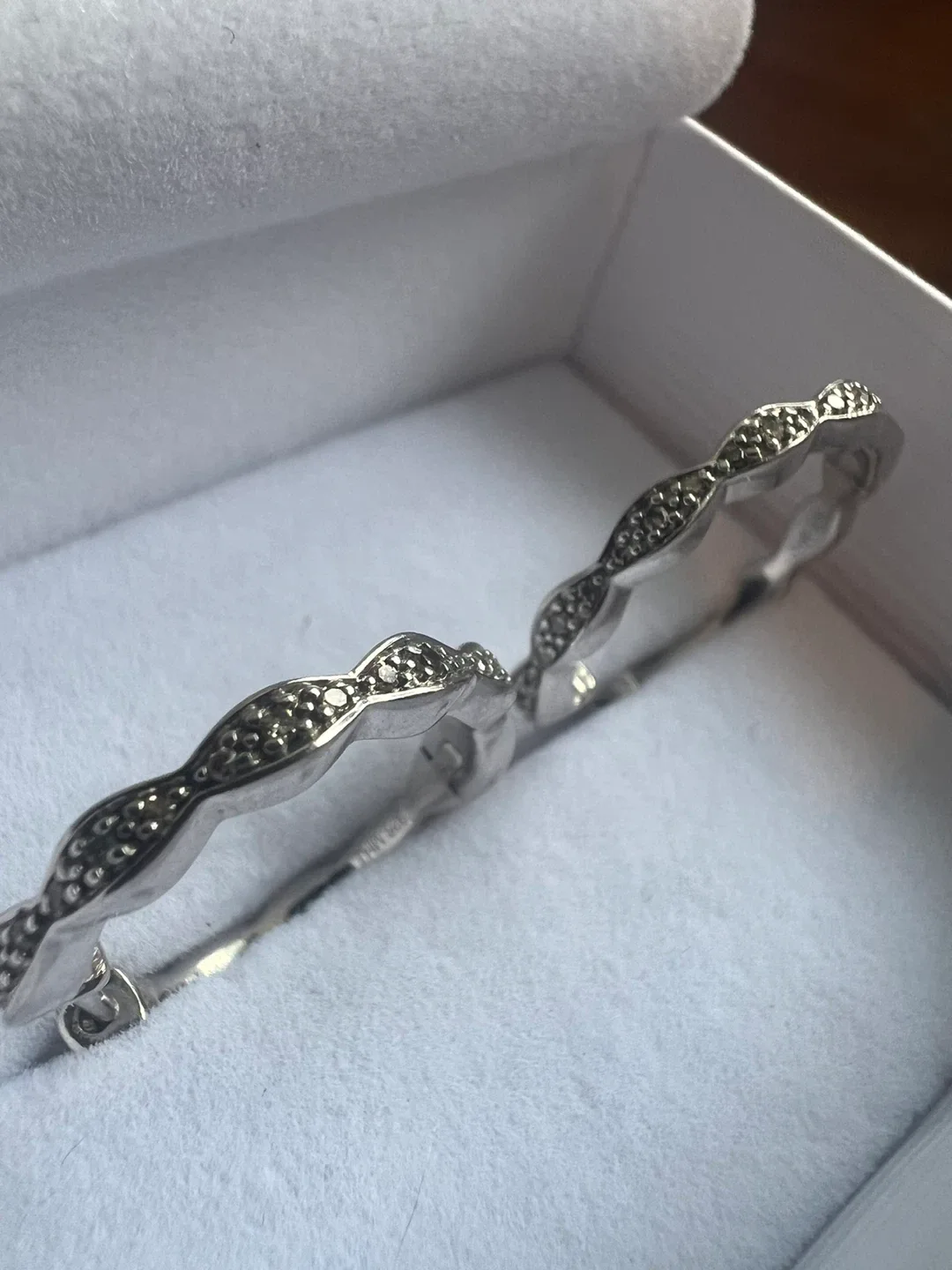 925 Silver Hoop Earrings with diamonds