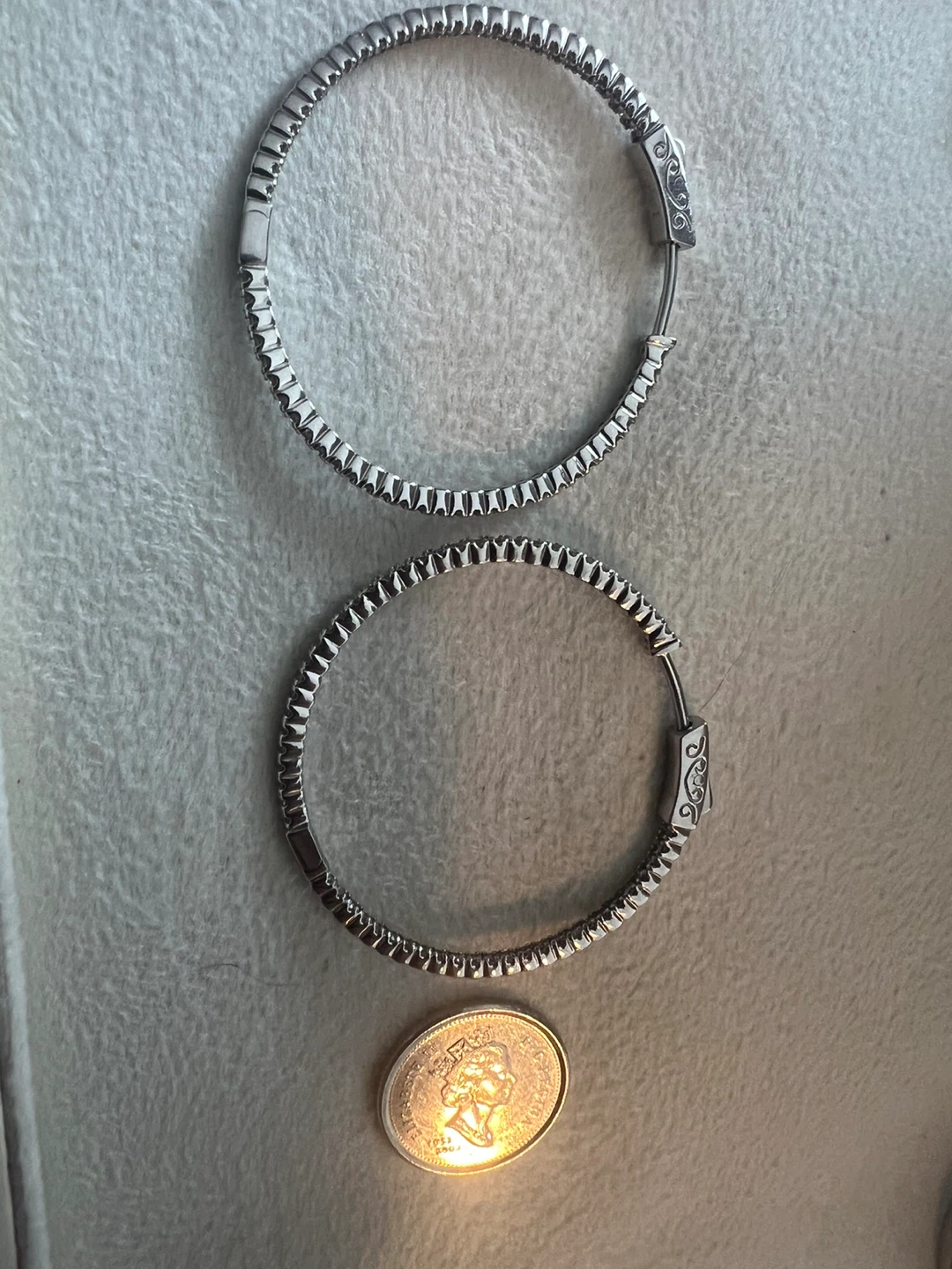 14K Diamond  1.00 CTW Hoop Earrings w/appraisal - photo 3