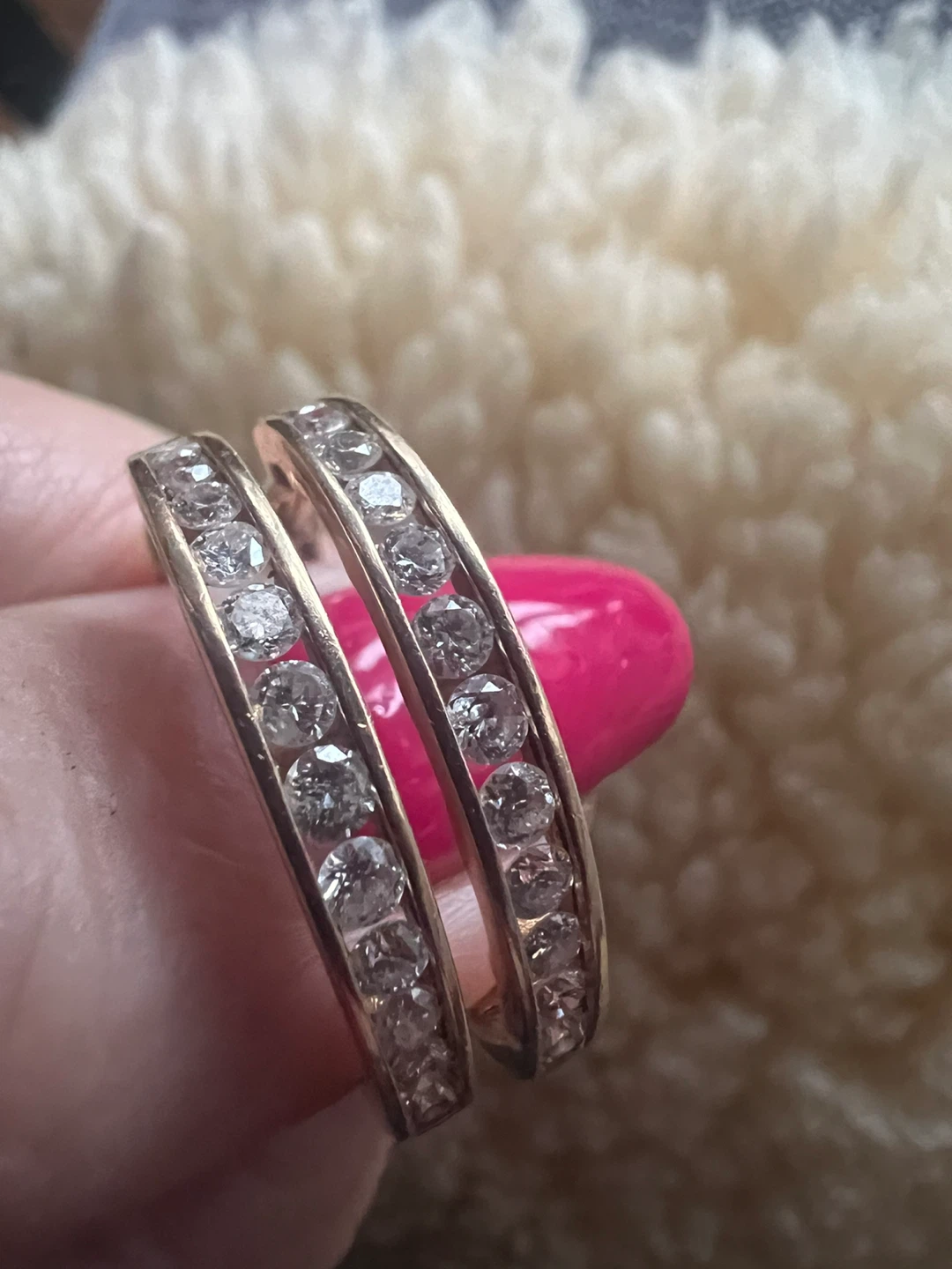 14 k Earrings with diamonds ( with appraisal )