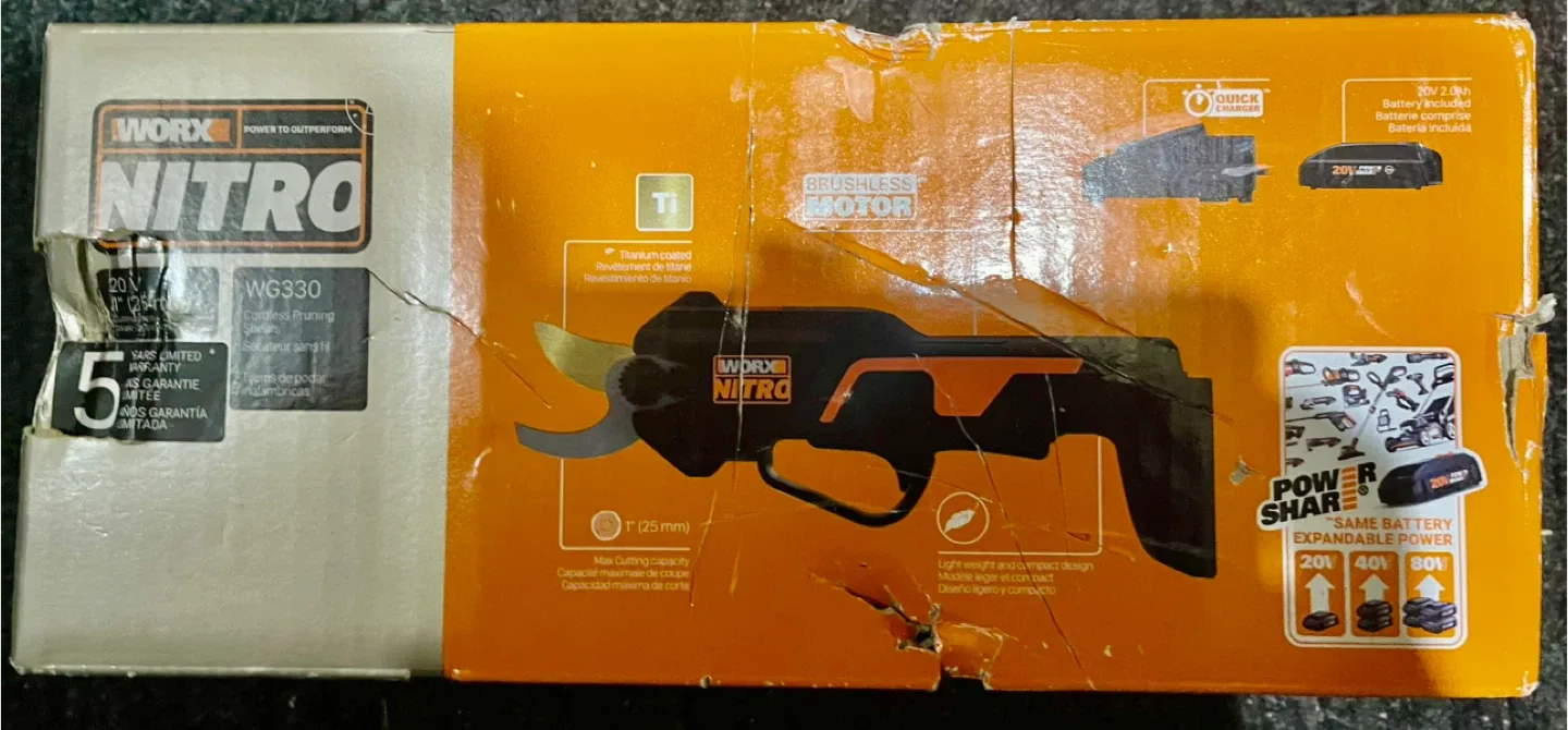 Worx WG330 Cordless Pruning Shears - Like New!
