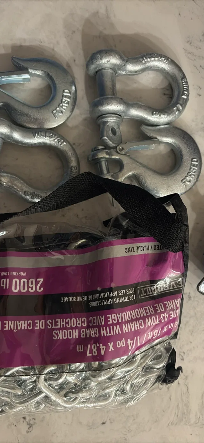 ProBuilt 43" Tow Chain with Grab Hooks image indicator(2)