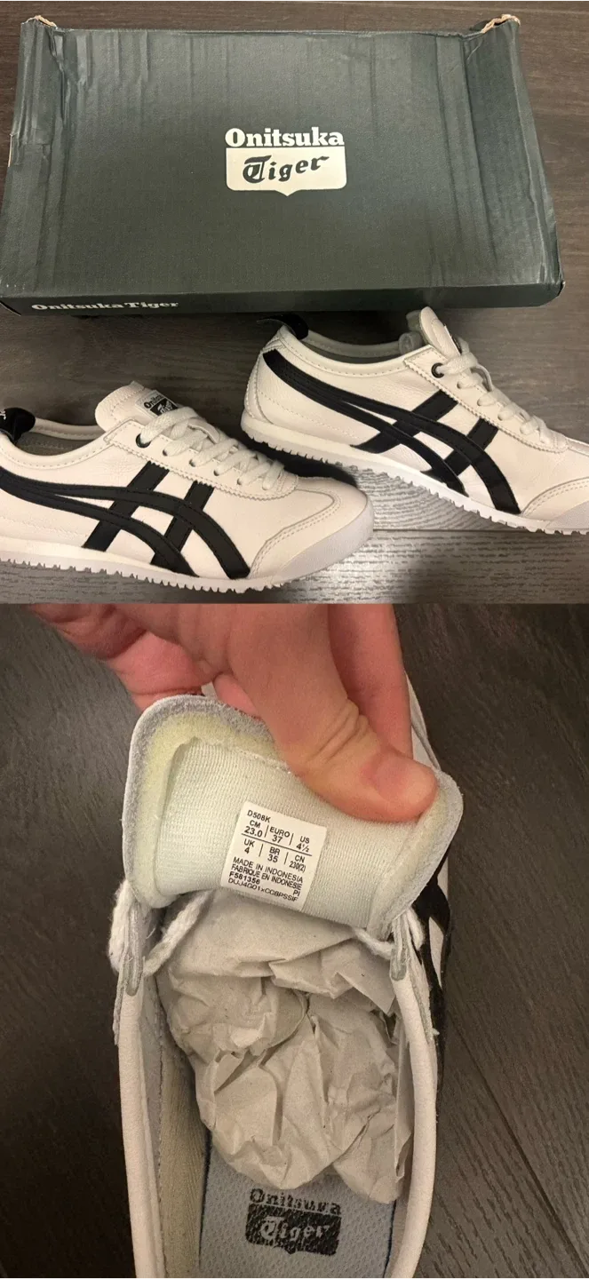 Onitsuka Tiger White/Black Shoes - Size 4.5 US