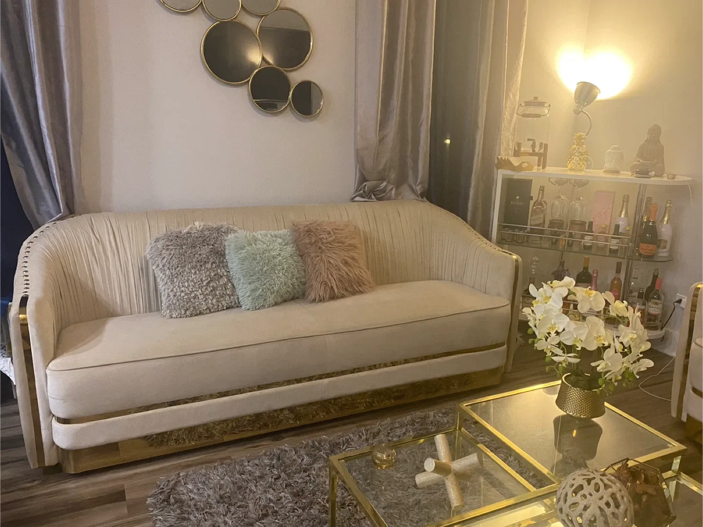 Elegant Beige Sofa and Loveseat Set image indicator(2)