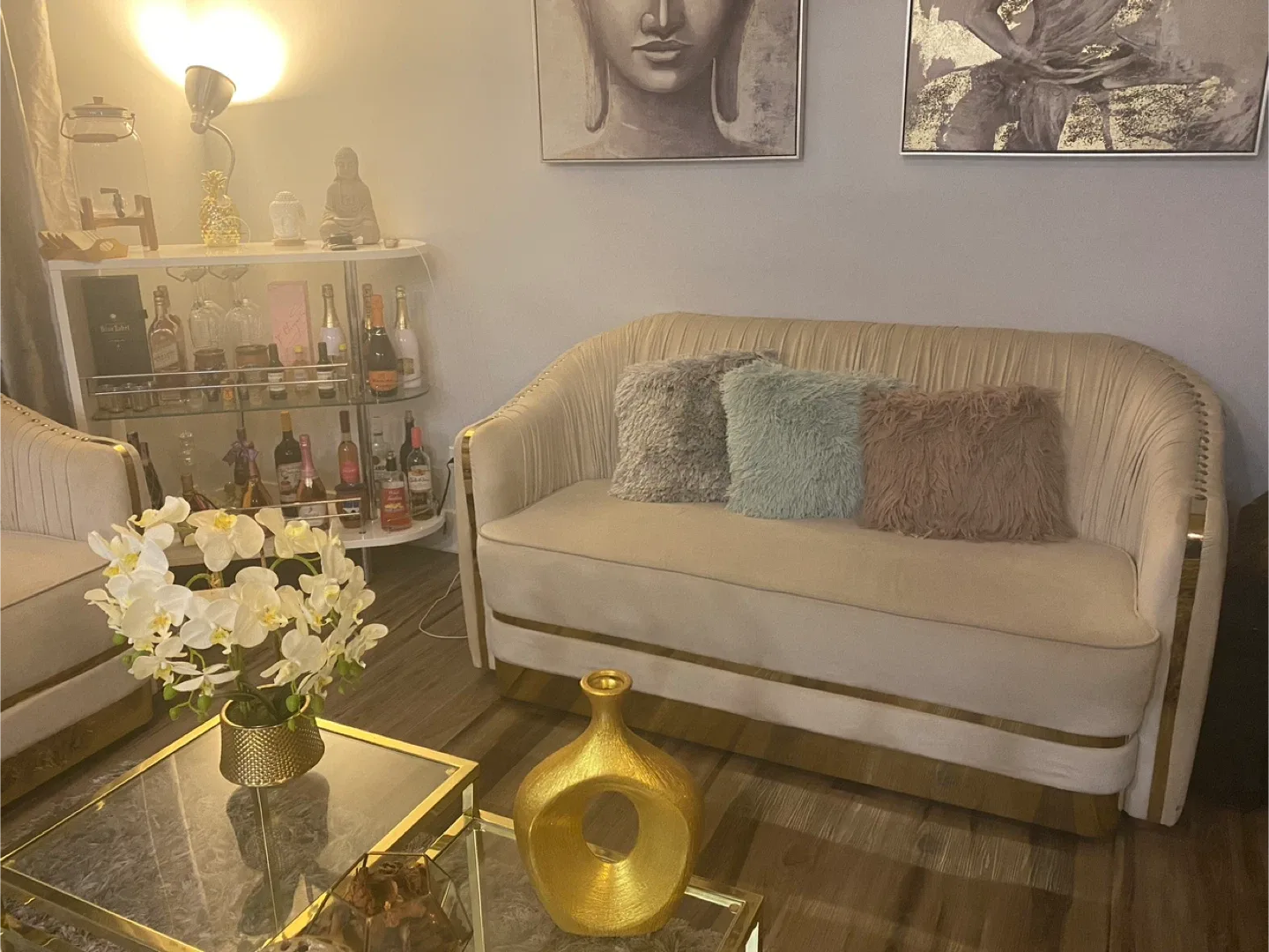 Elegant Beige Sofa and Loveseat Set image indicator(3)