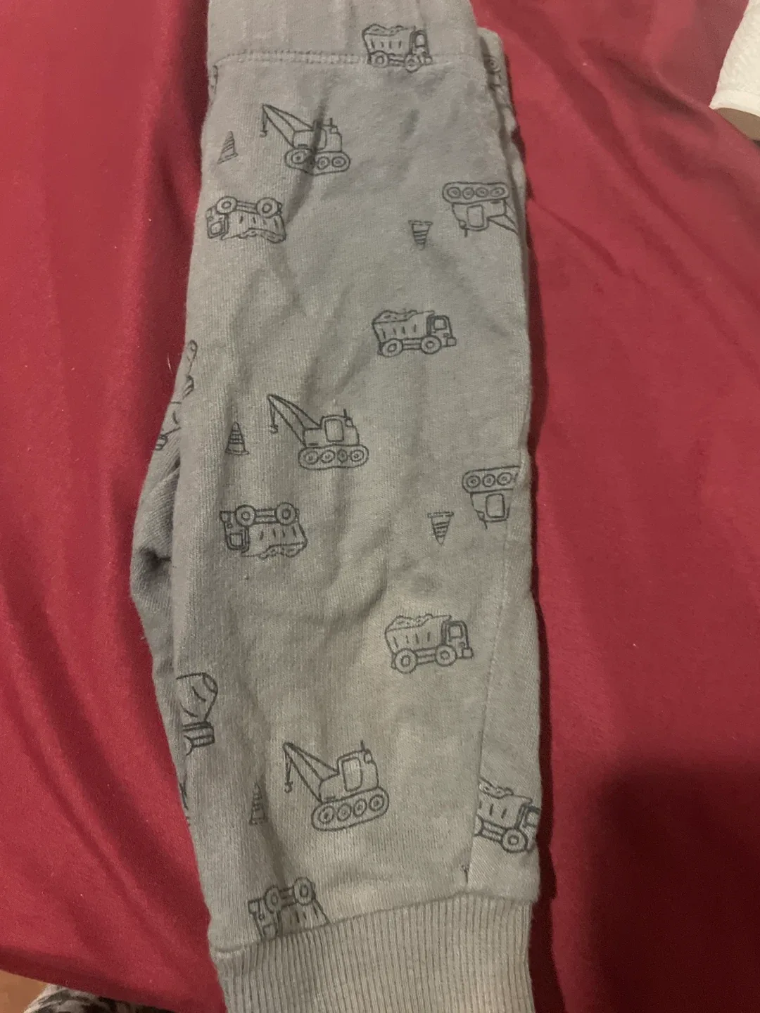 Grey Kids Pants with Construction Vehicle #Cleanout Print