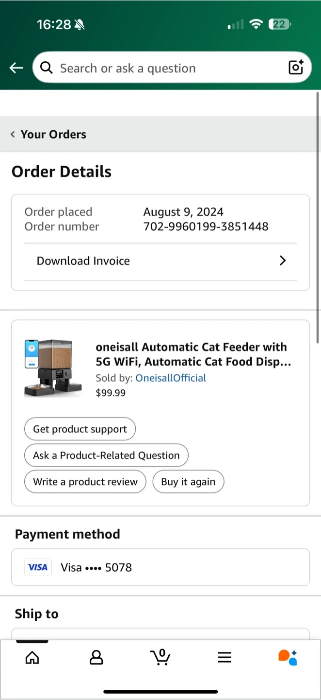 Smart Pet Feeder for 2 cats with 5G WiFi - Black image indicator(2)