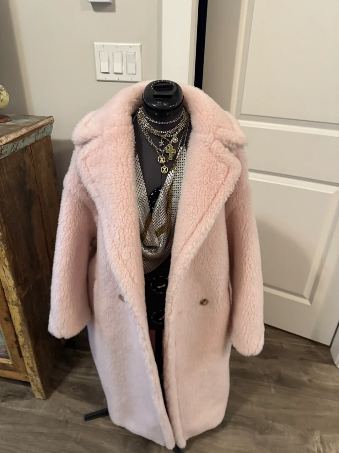 Pale pink alpaca x wool x silk Coat image indicator(6)