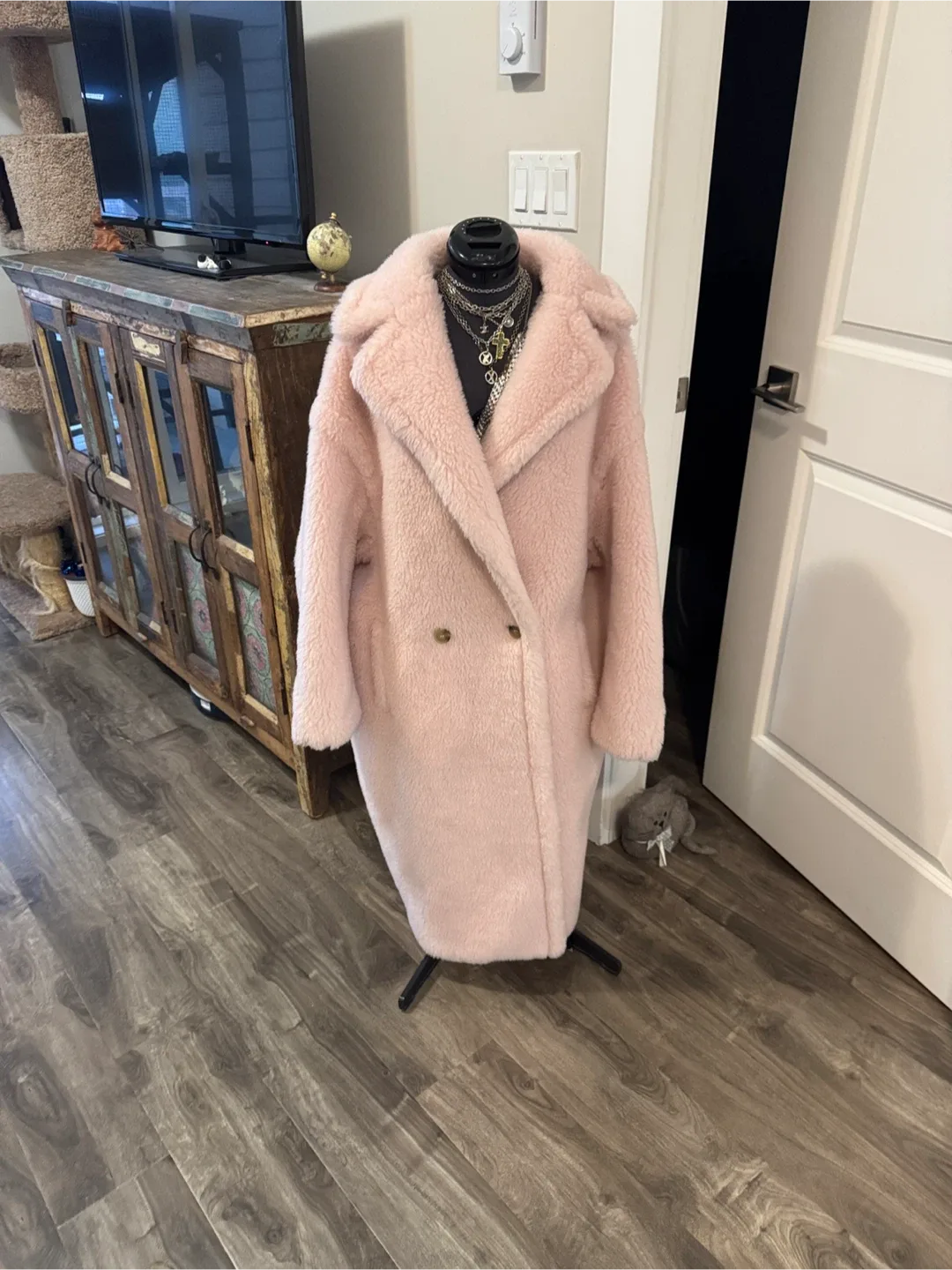 Pale pink alpaca x wool x silk Coat image indicator(3)