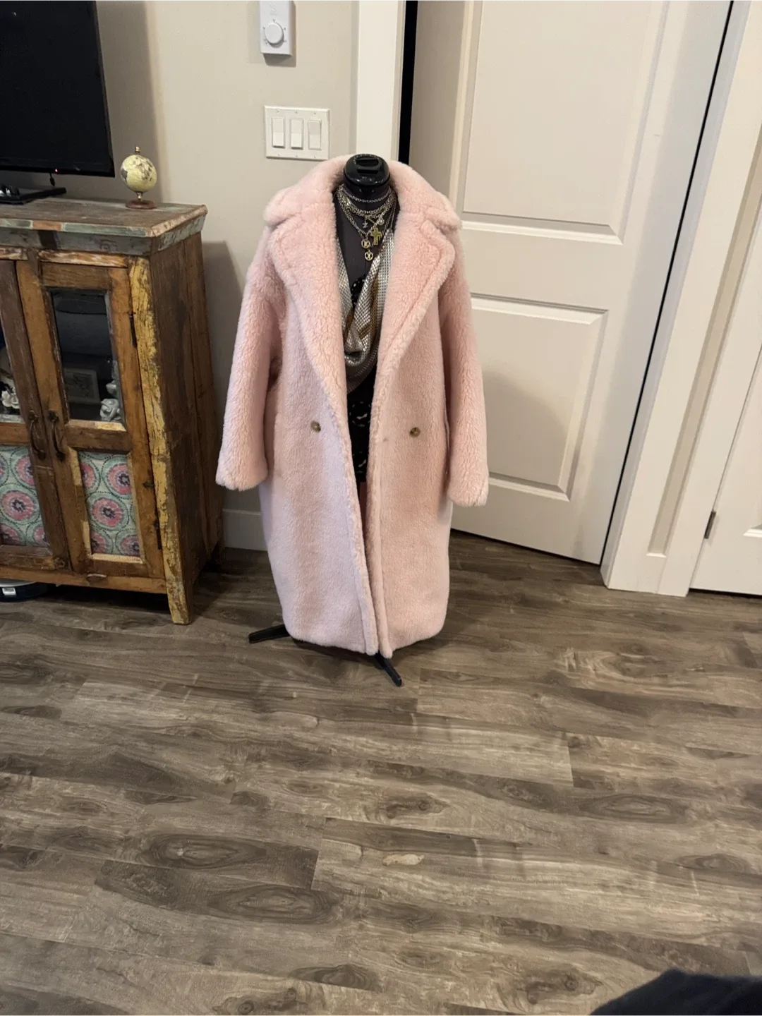 Pale pink alpaca x wool x silk Coat image indicator(5)