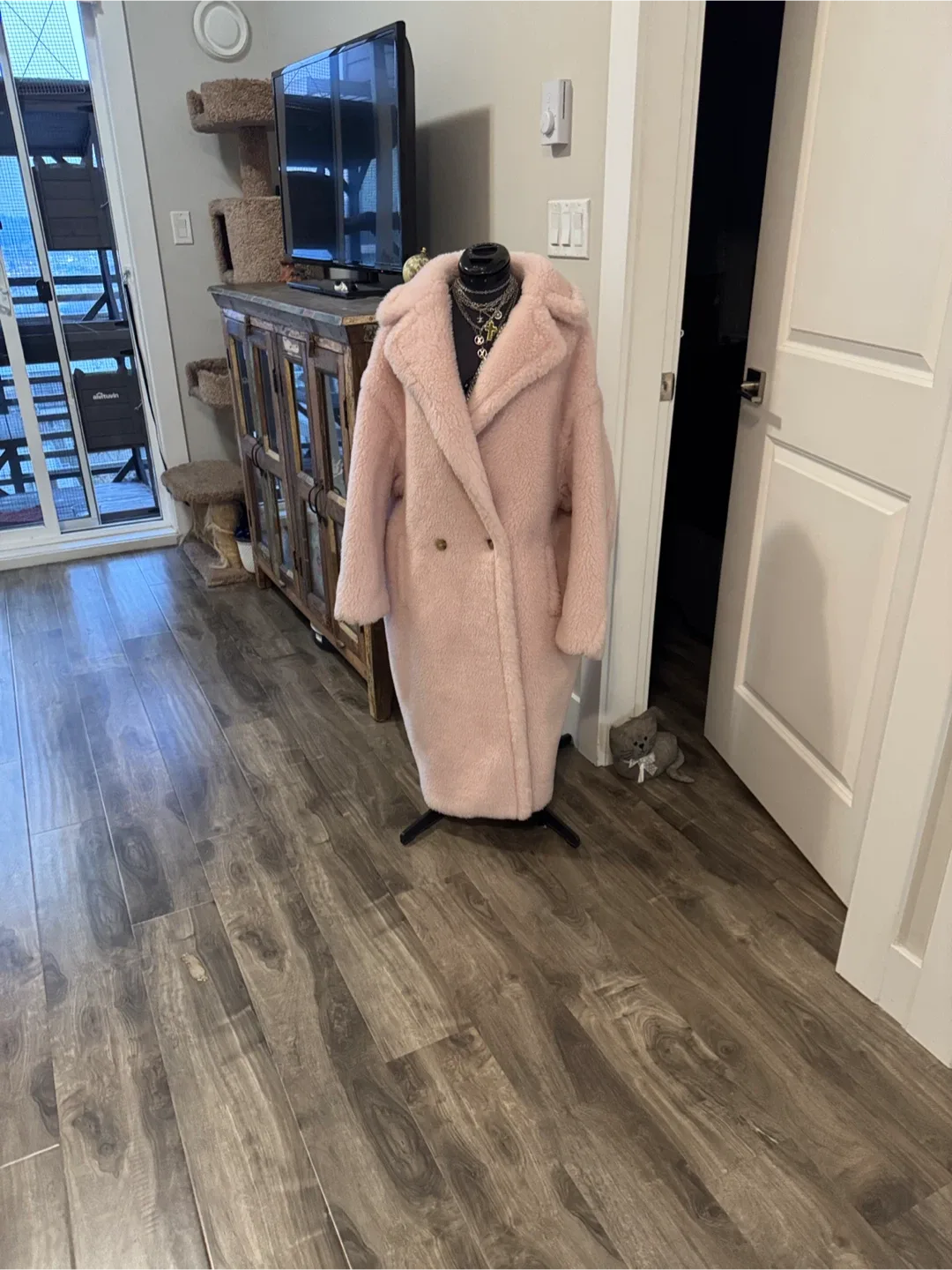 Pale pink alpaca x wool x silk Coat image indicator(2)