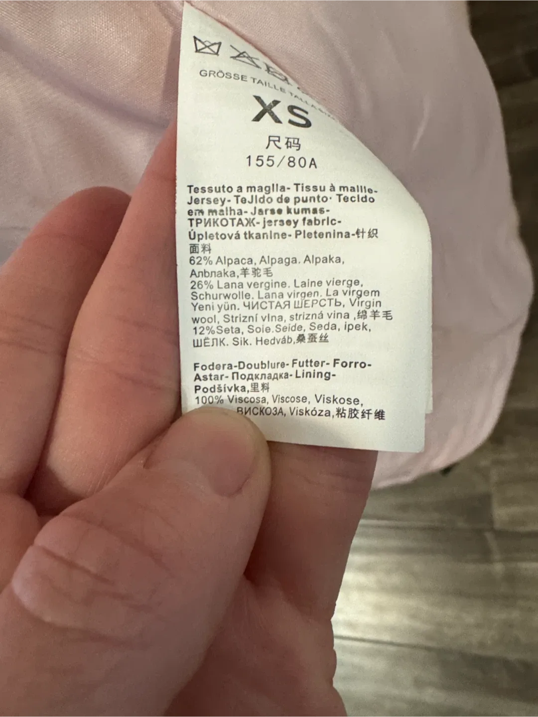 Pale pink alpaca x wool x silk Coat image indicator(8)