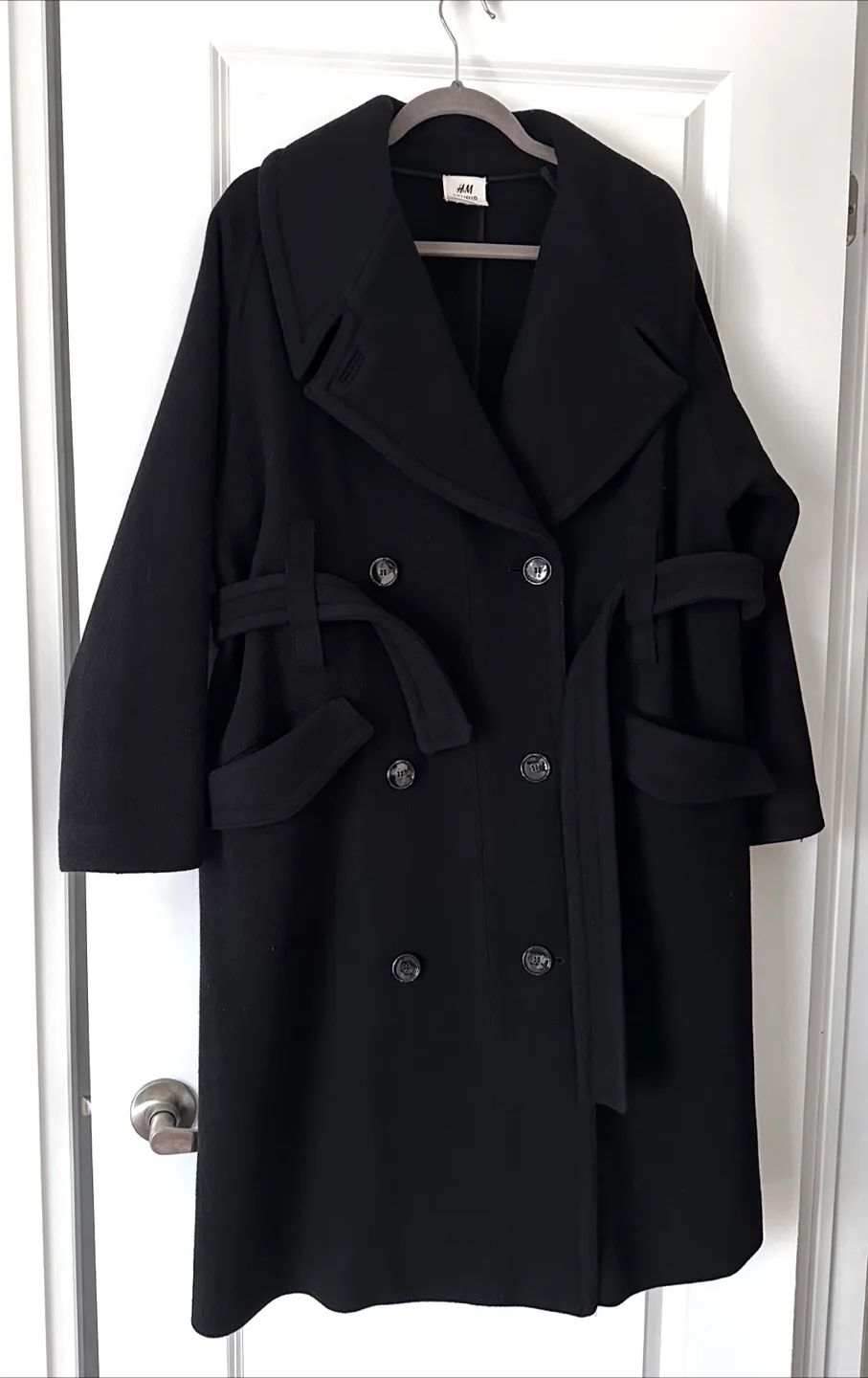 H&M Studio A/W Black Trench Coat - Size 4 image indicator(2)