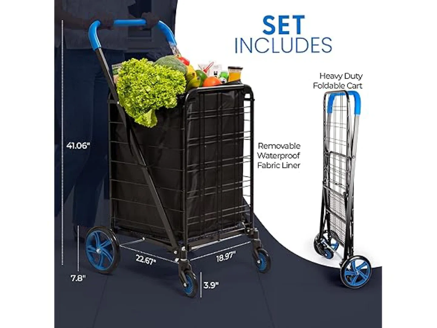 NEW Folding Utility Shopping Cart image indicator(2)