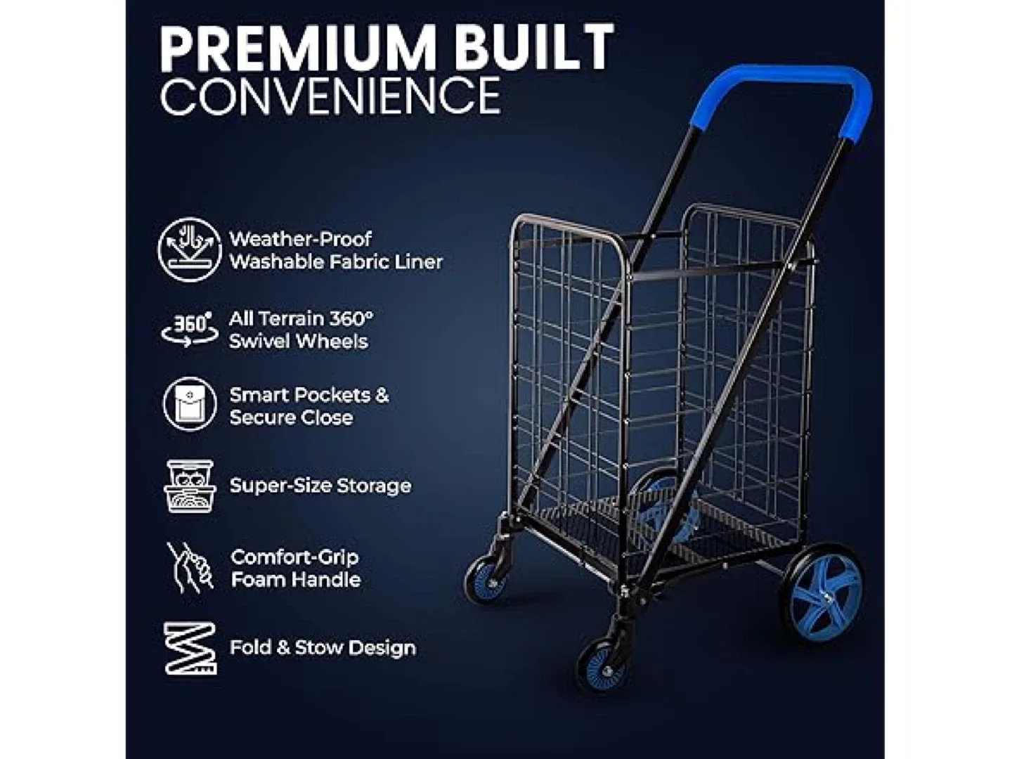 NEW Folding Utility Shopping Cart image indicator(4)