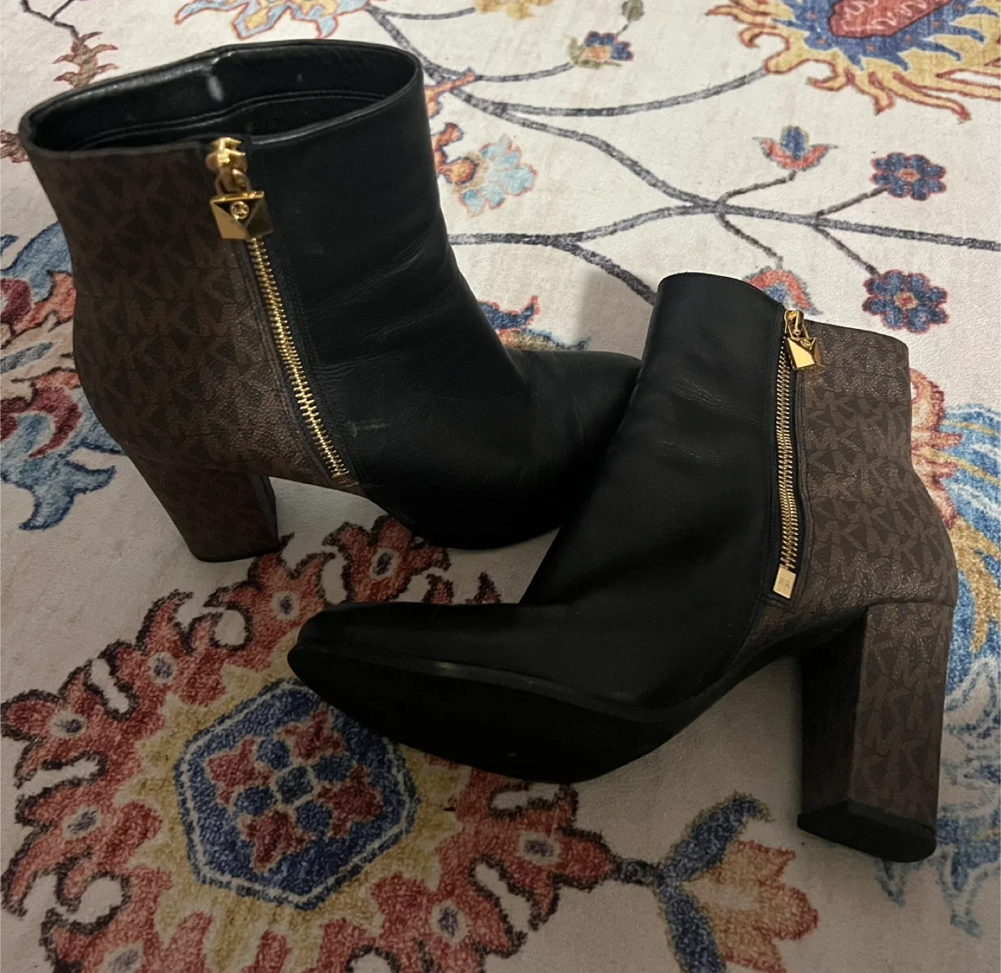 Michael Kors Black & Brown Ankle Boots