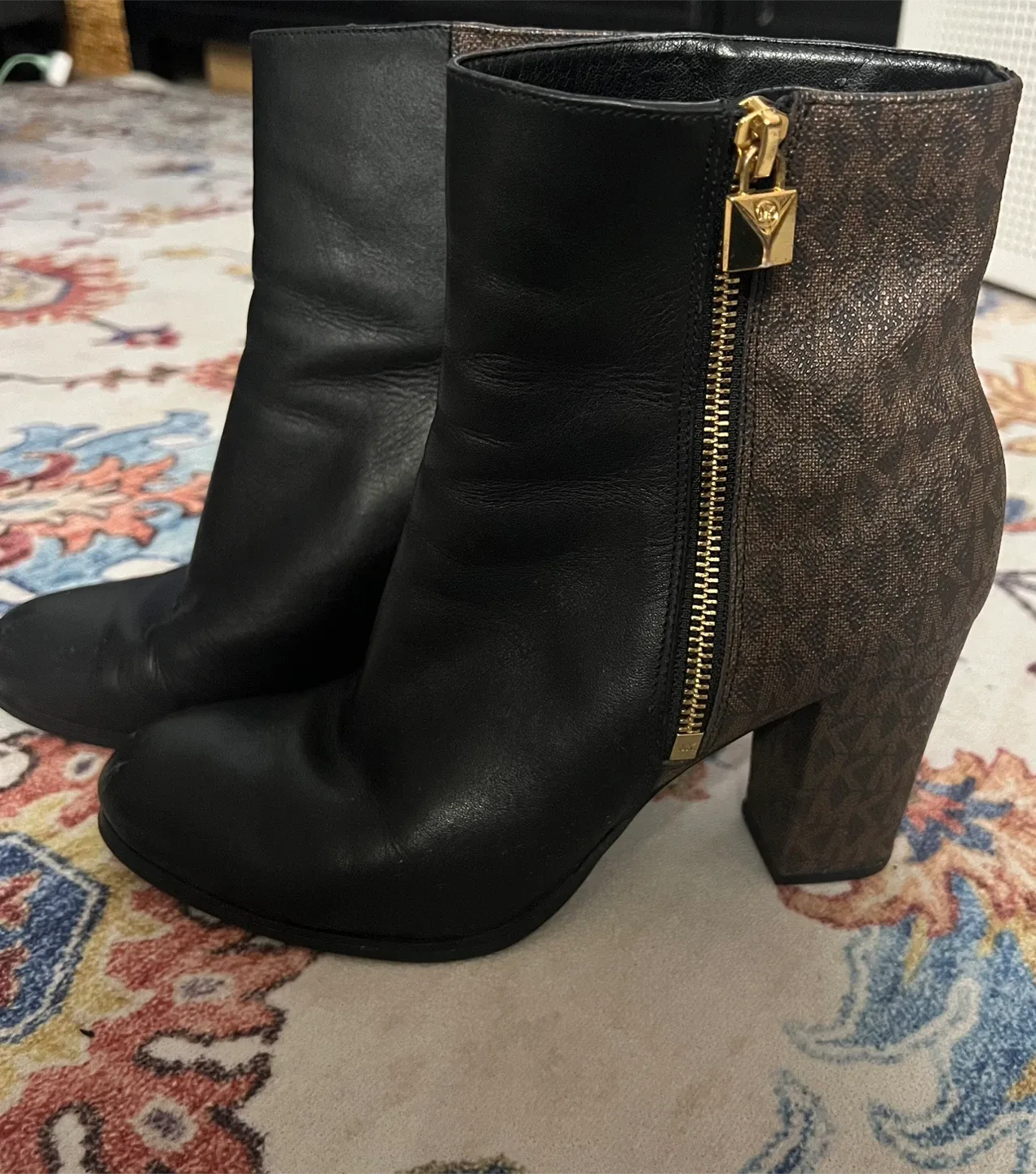Michael Kors Black & Brown Ankle Boots image indicator(2)