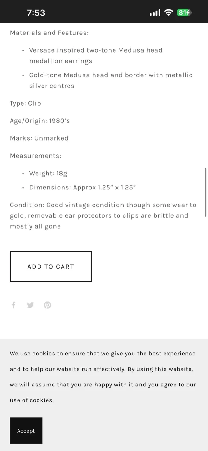 Vintage Gold Medusa Clip On Earrings image indicator(5)