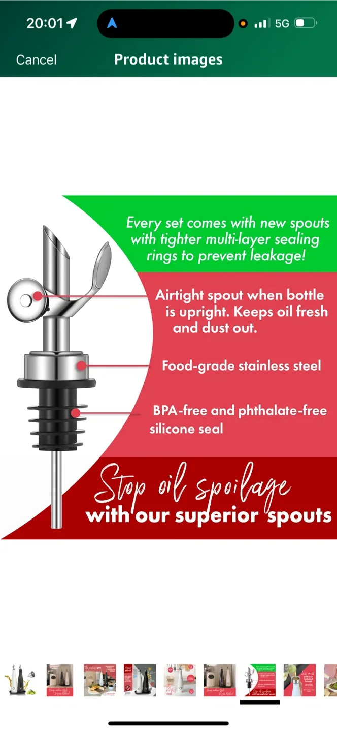 Hinterhill Home Oil & Vinegar Dispenser Set image indicator(6)