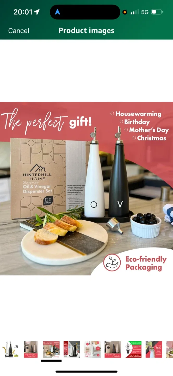 Hinterhill Home Oil & Vinegar Dispenser Set image indicator(3)