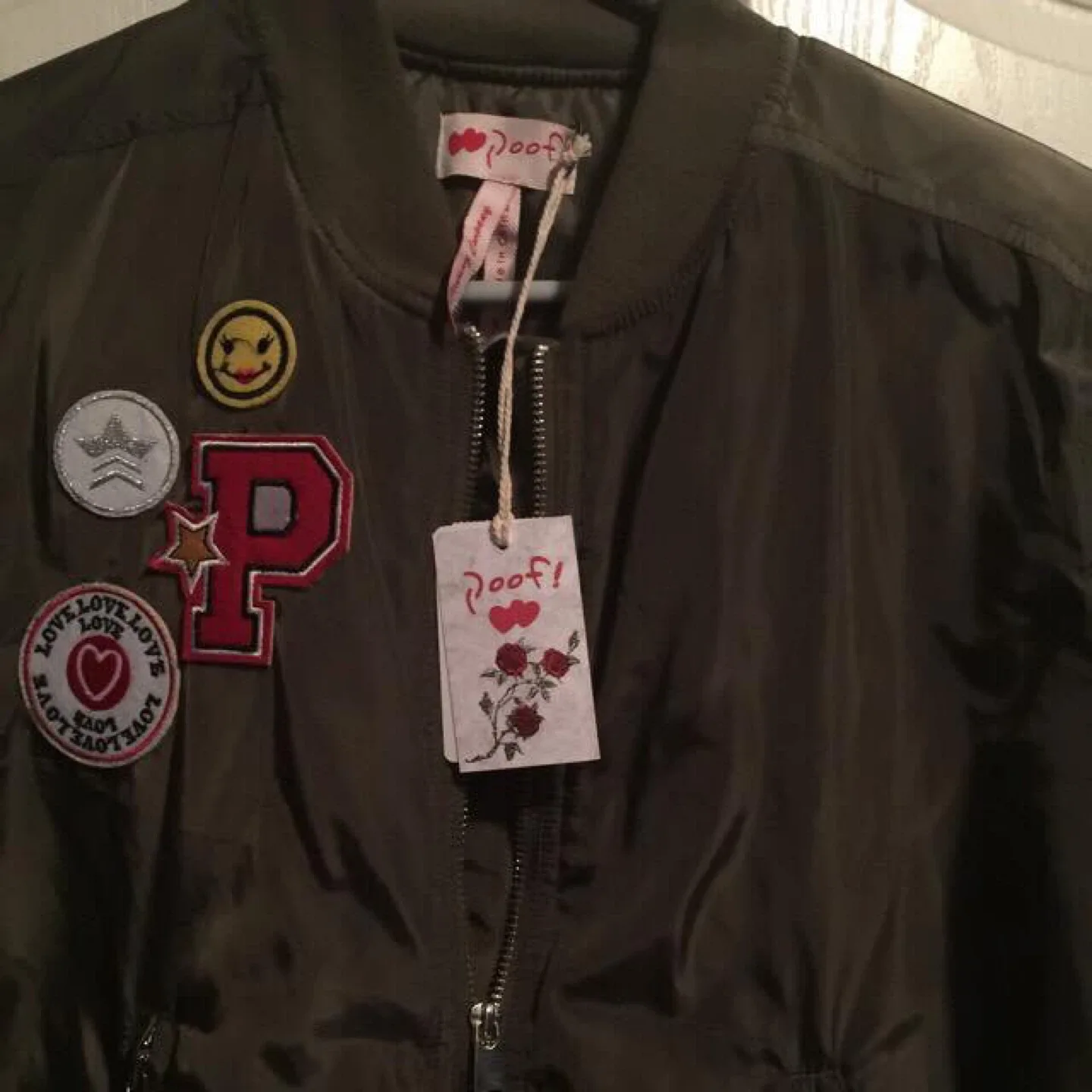Poof! Olive Green Bomber Jacket image indicator(2)