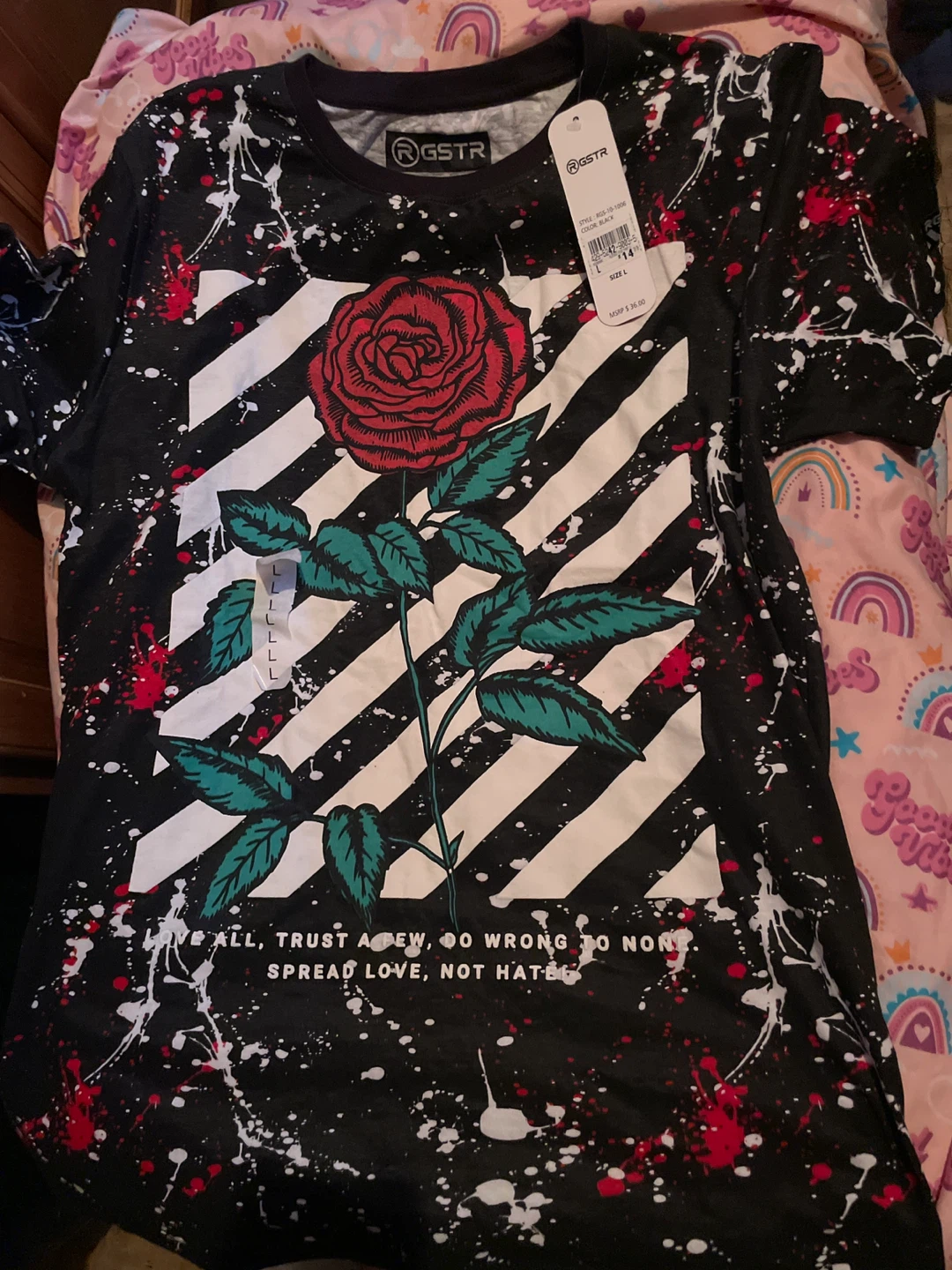 GSTR Black Rose Graphic Tee - #Cleanout - photo 2