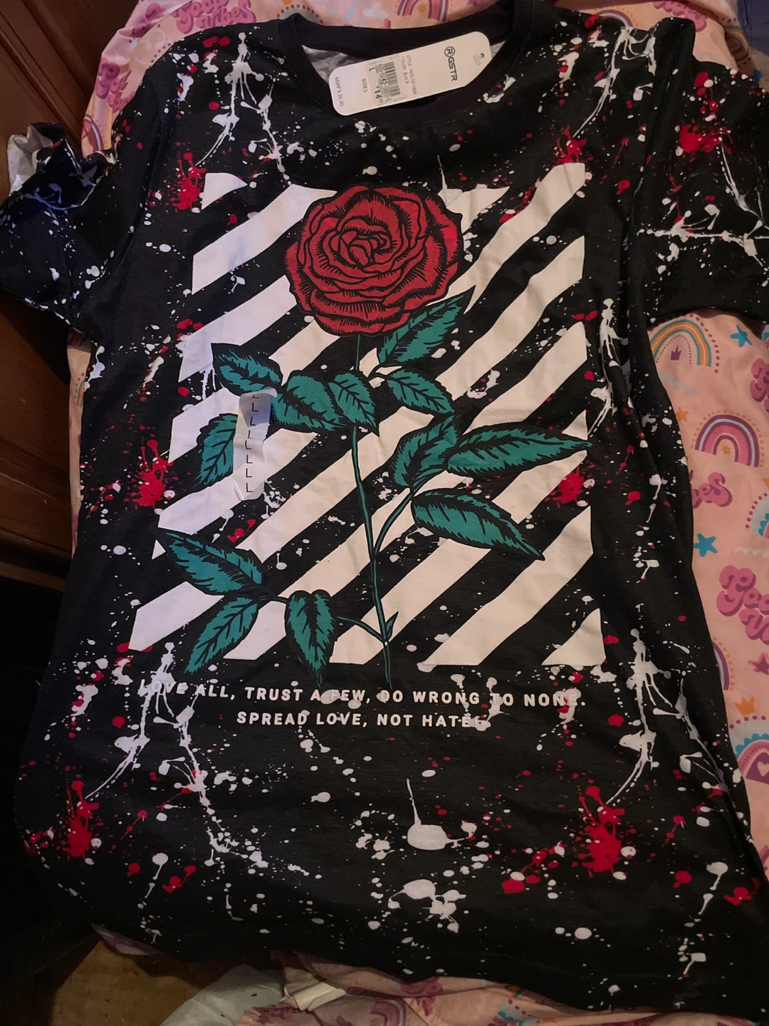 GSTR Black Rose Graphic Tee - #Cleanout