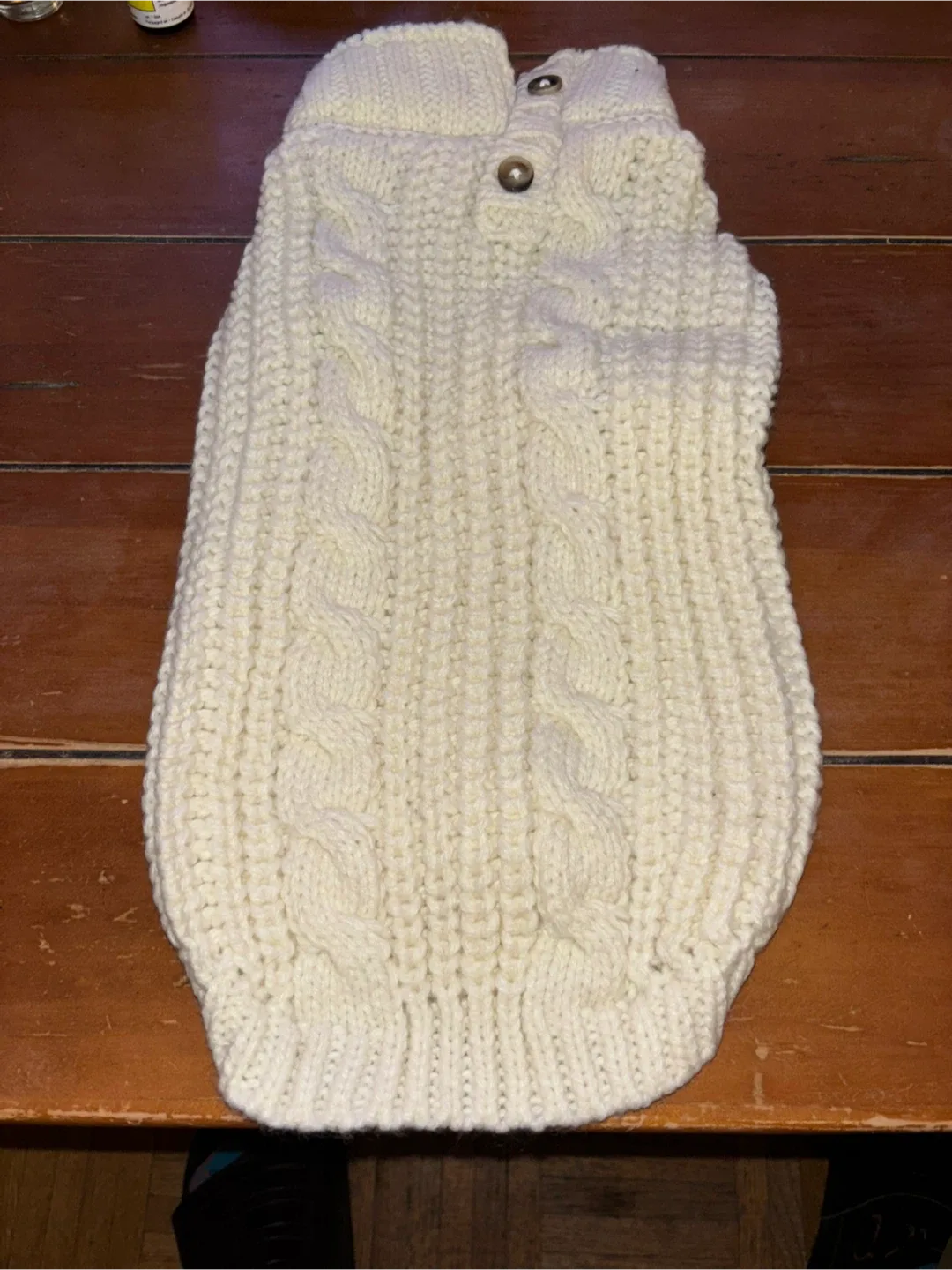 Top Paw Cream Cable Knit Dog Sweater