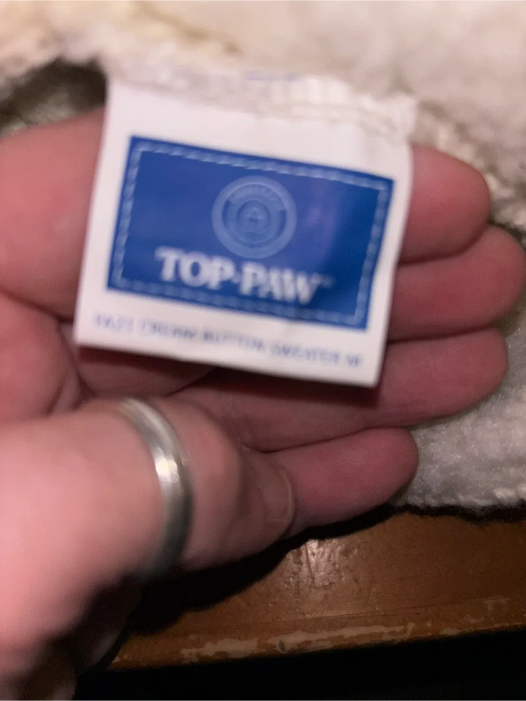 Top Paw Cream Cable Knit Dog Sweater image indicator(3)