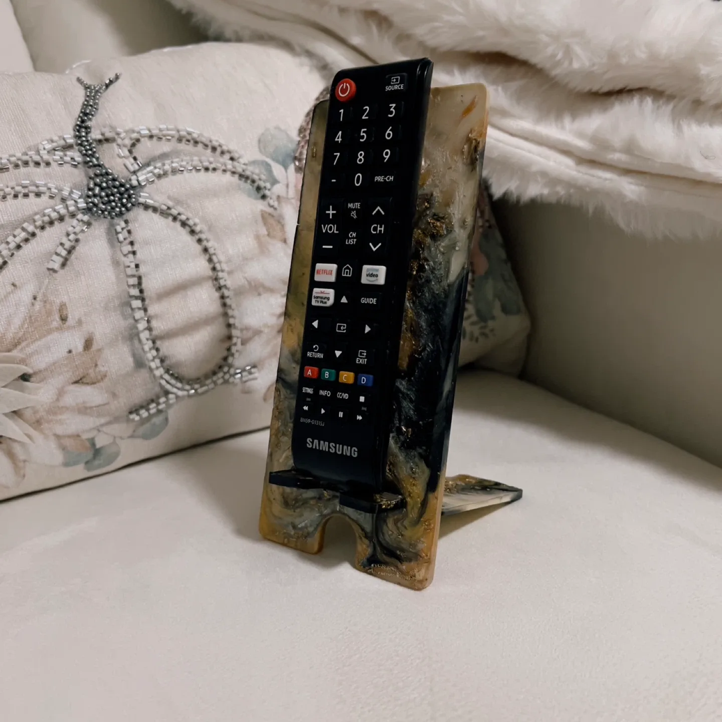 Handmade Resin Remote Phone Holder