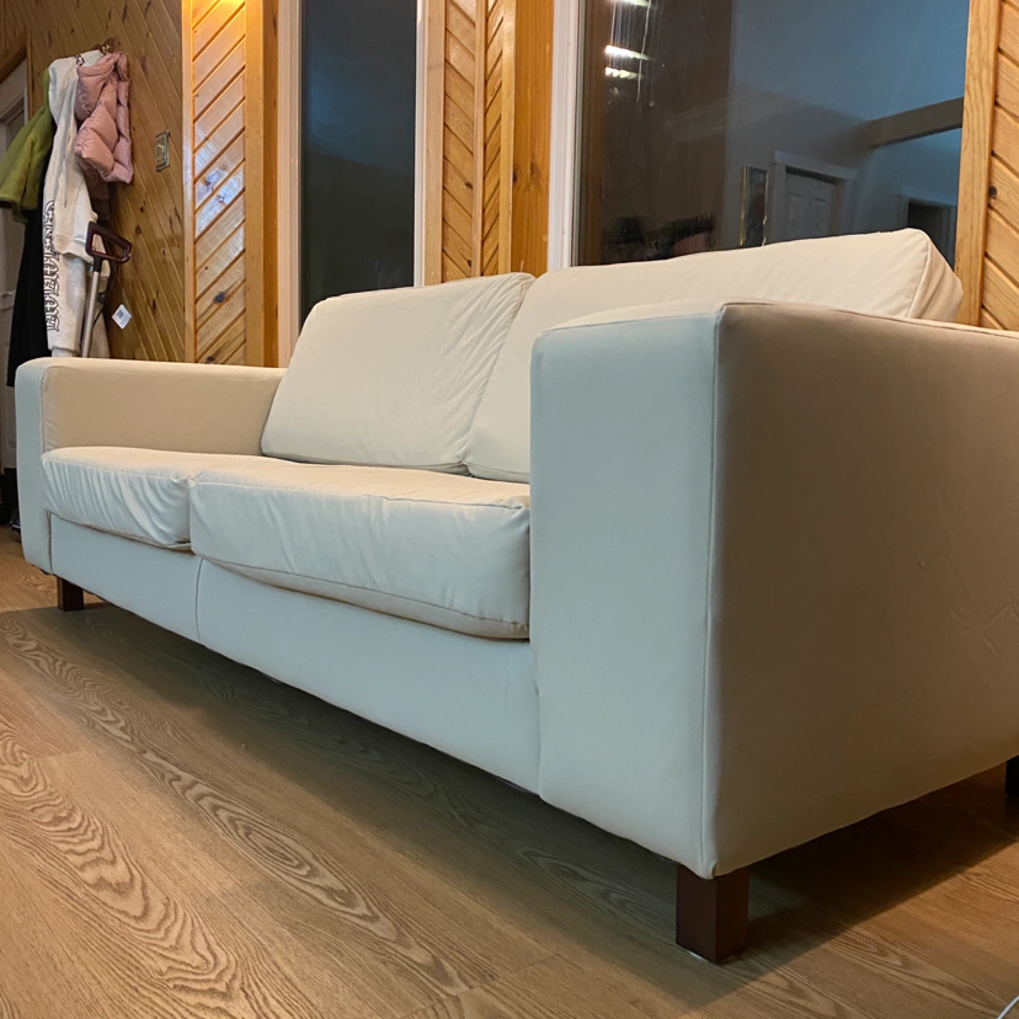 Modern Light Grey EQ3 Air Leather Sofa (CAN DELIVER) - photo 5