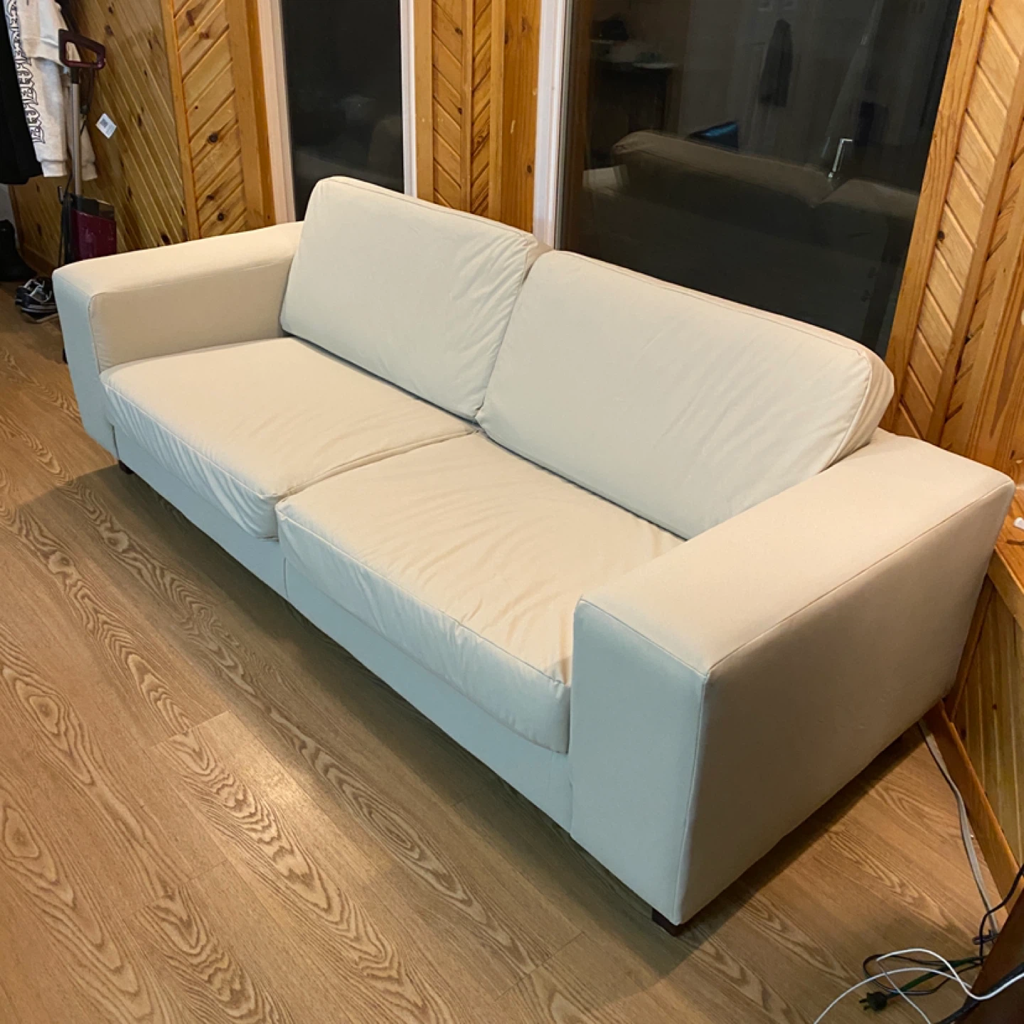 Modern Light Grey EQ3 Air Leather Sofa (CAN DELIVER) - photo 3