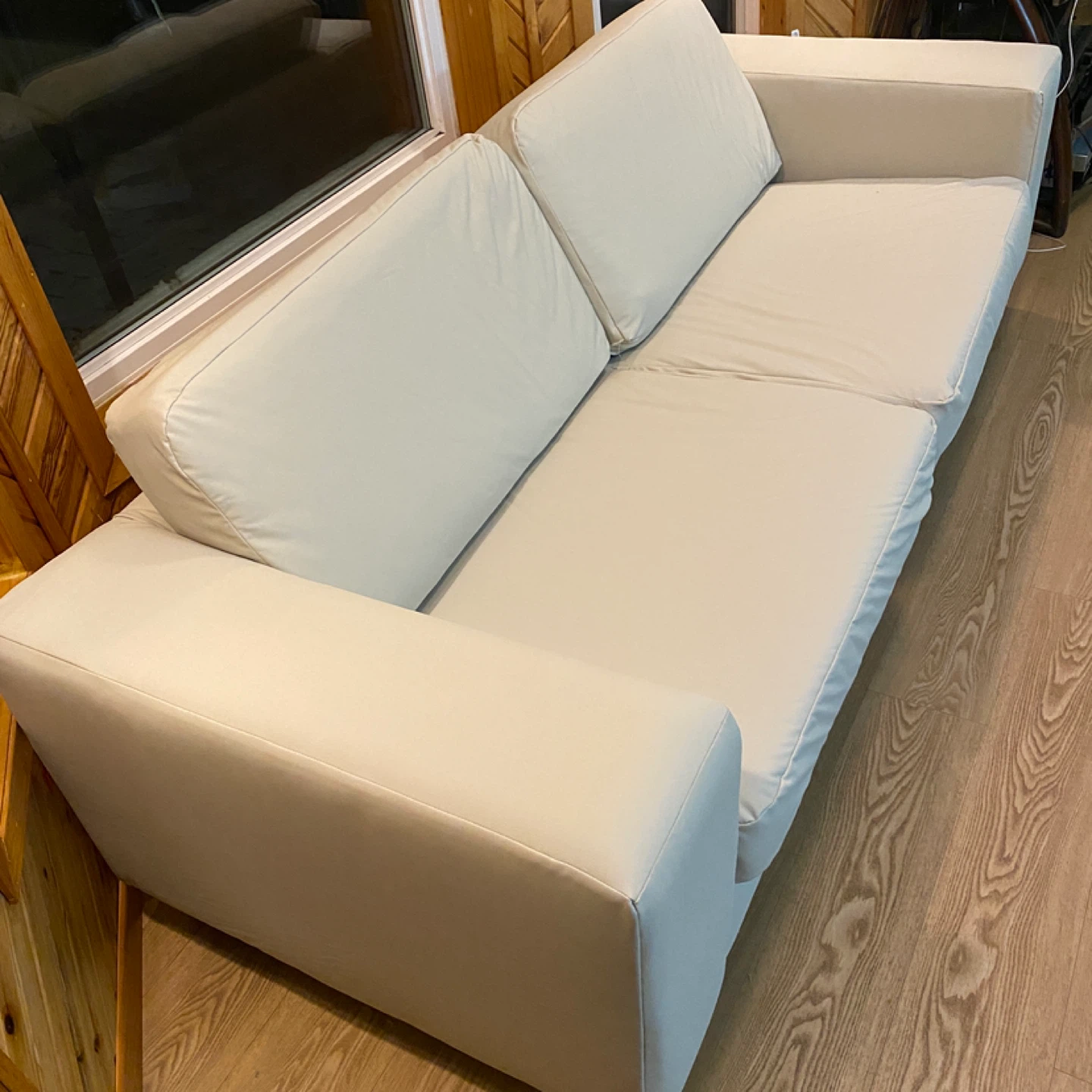 Modern Light Grey EQ3 Air Leather Sofa (CAN DELIVER) - photo 4