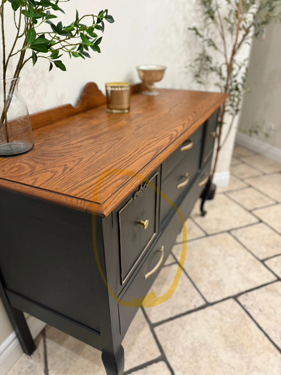 Black & Wood Accent Cabinet - photo 4