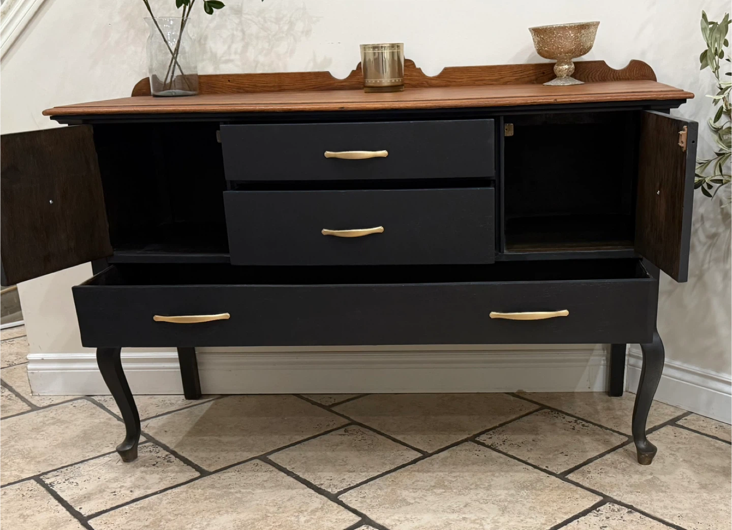 Black & Wood Accent Cabinet - photo 3