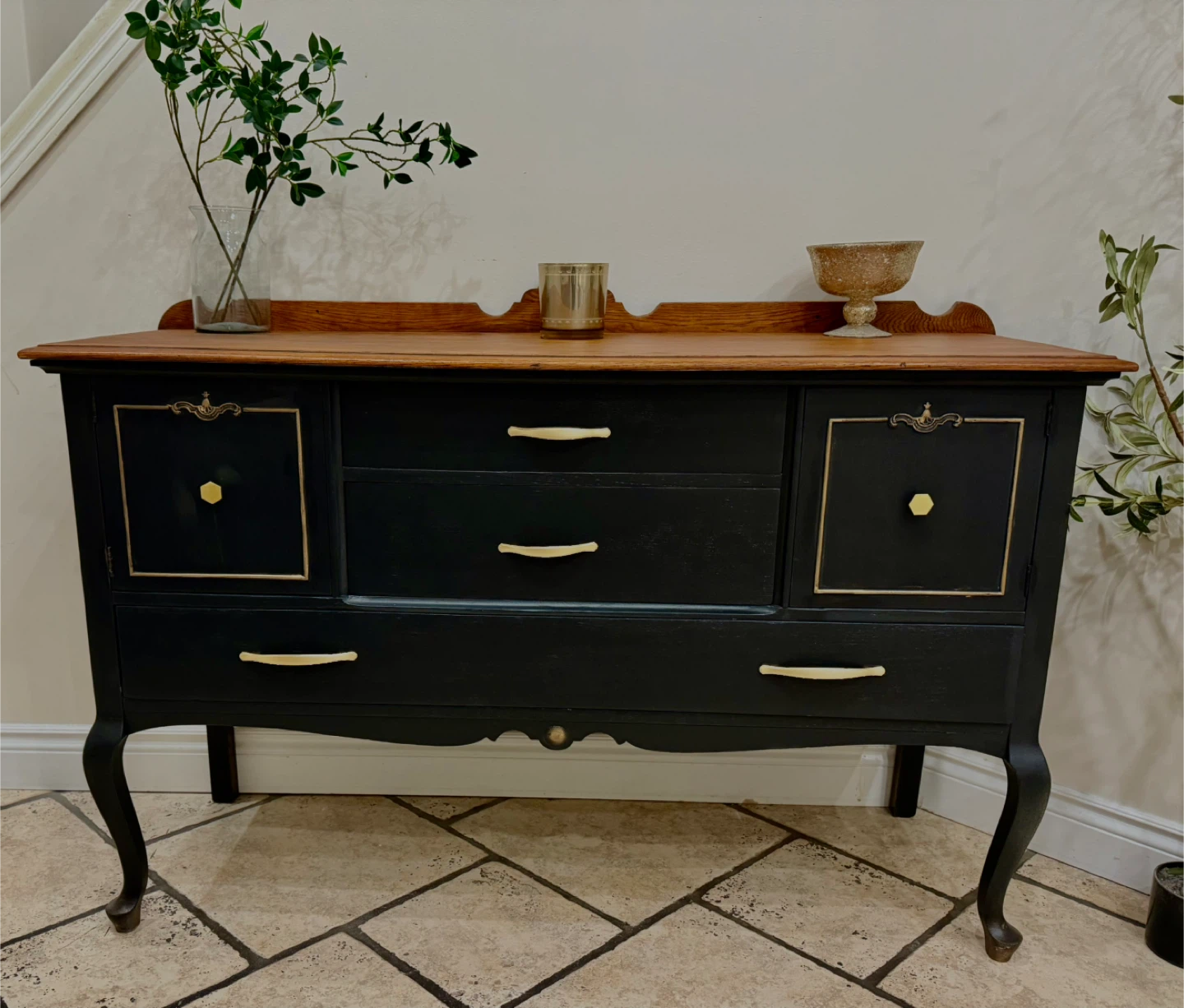 Black & Wood Accent Cabinet