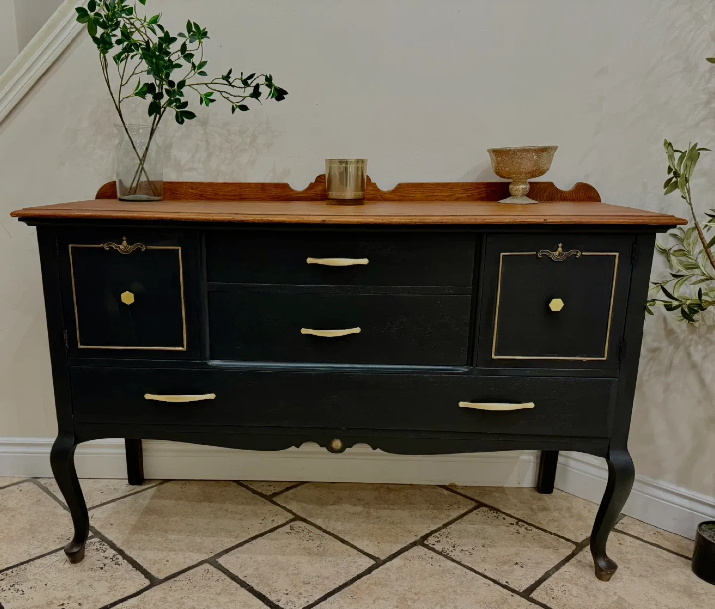 Black & Wood Accent Cabinet