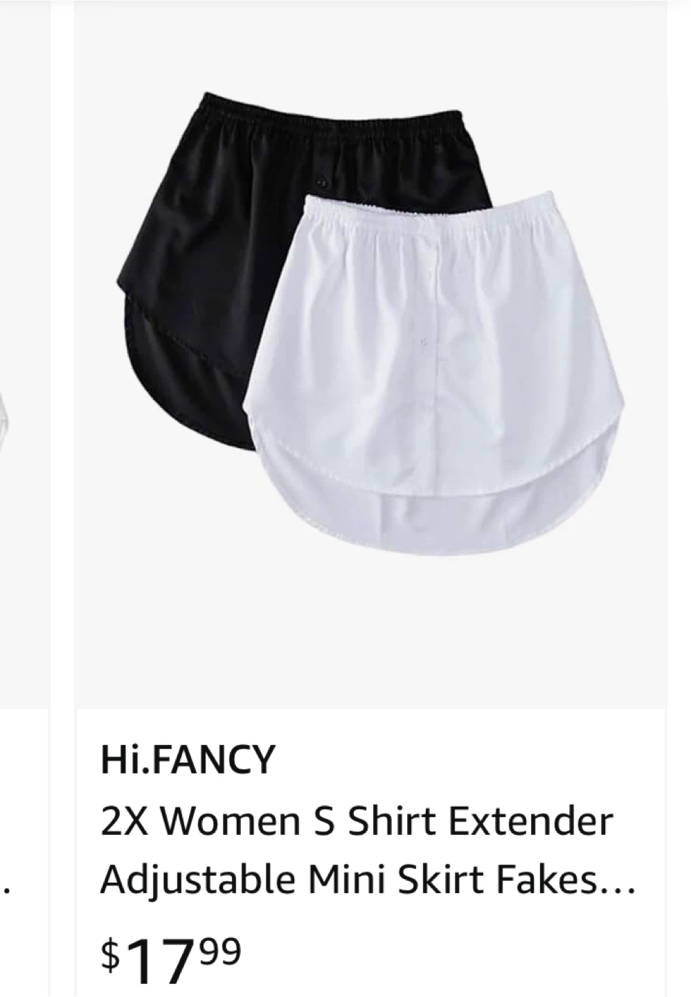 Hi.FANCY Shirt Extender - Black & White