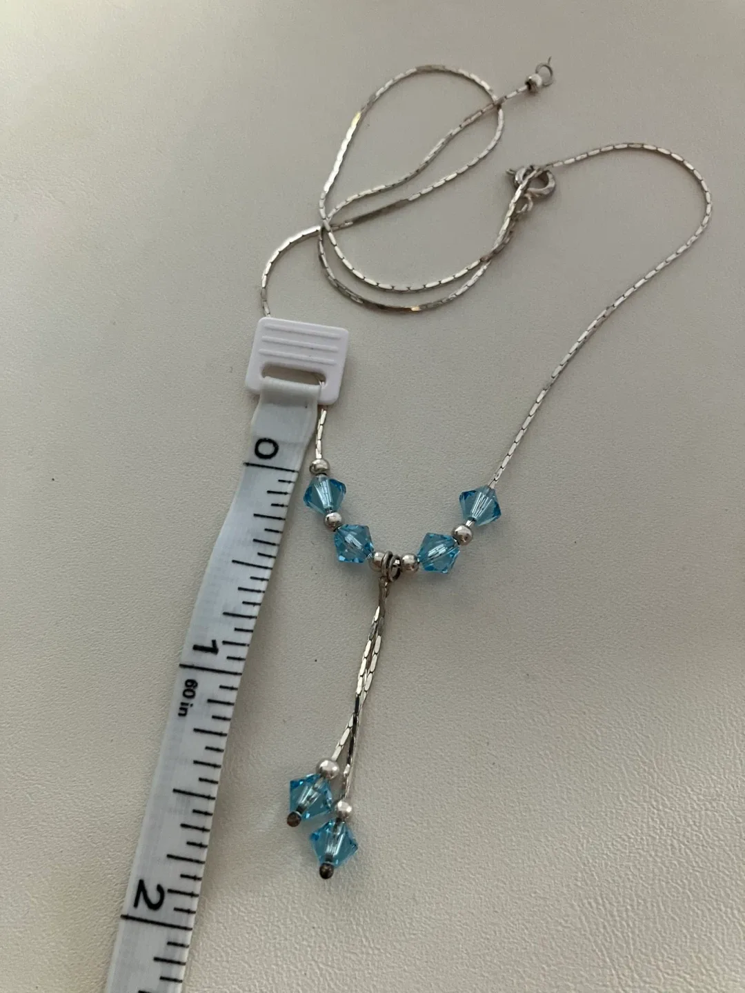 Blue Topaz Y Necklace 15.5” 925 Sterling Silver image indicator(2)