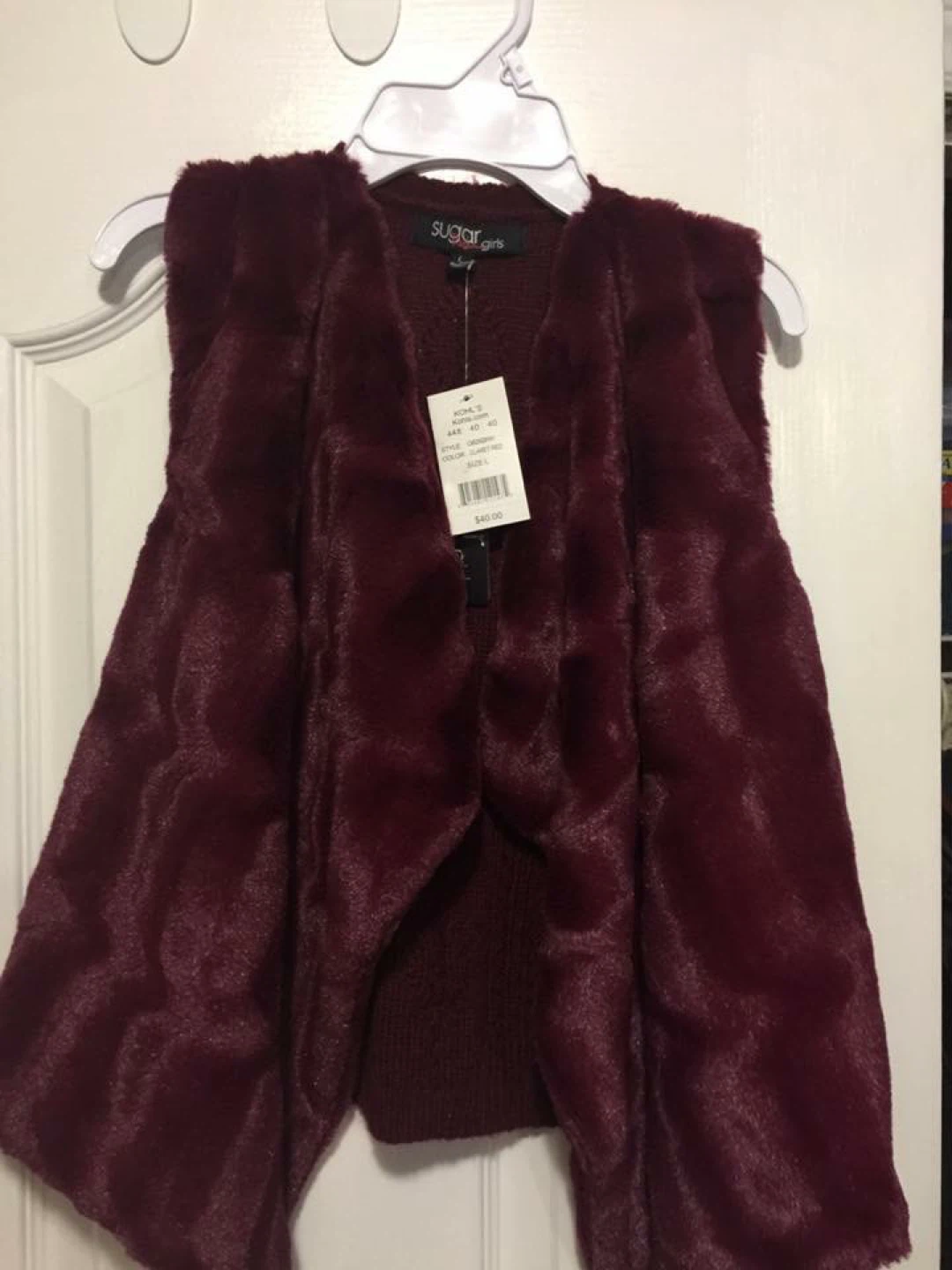 Sugar rush  Girls Faux Fur Vest - Size L