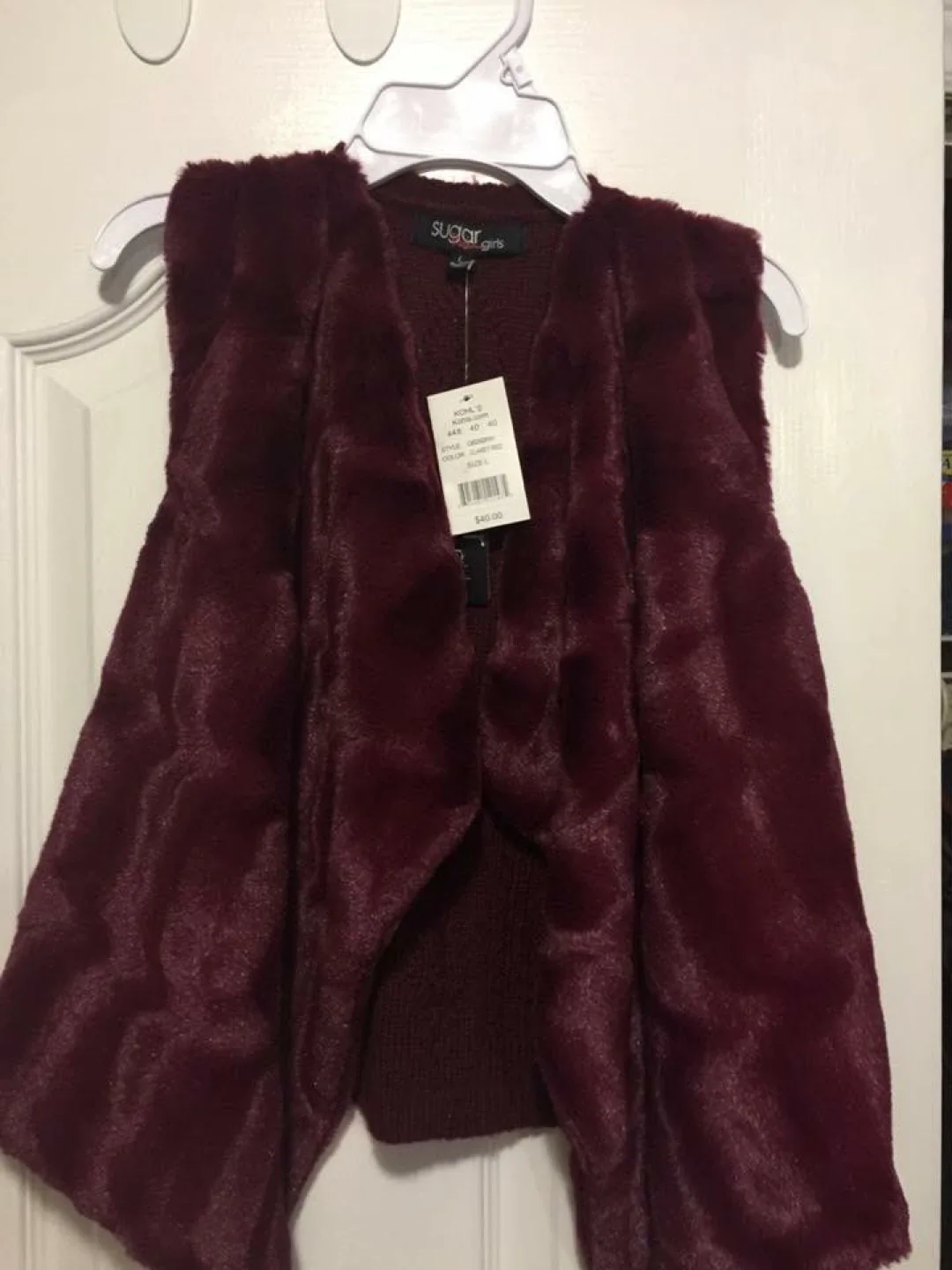 Sugar rush  Girls Faux Fur Vest - Size L