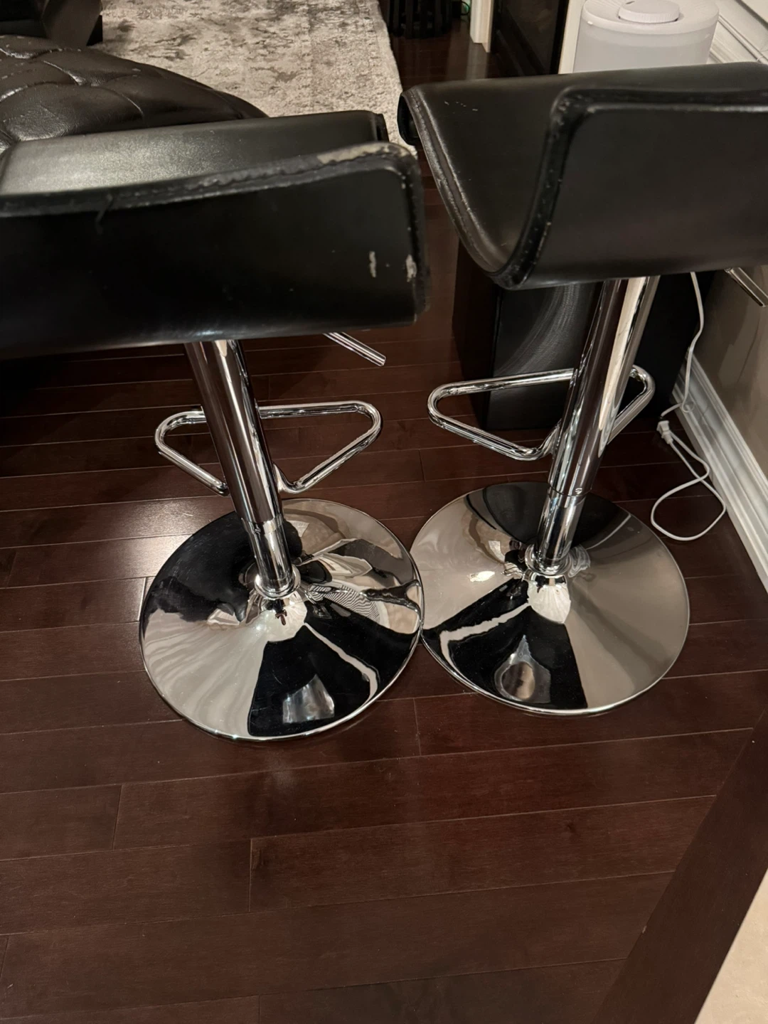 Set of 2 Black Bar Stools - photo 3