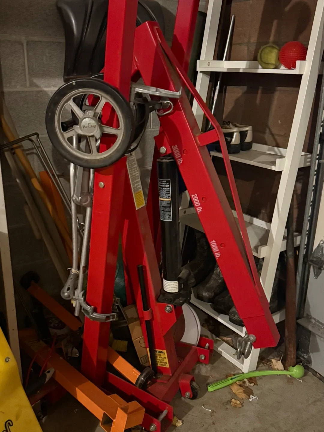 Red Engine Hoist - 3000 lb Capacity #cleanout
