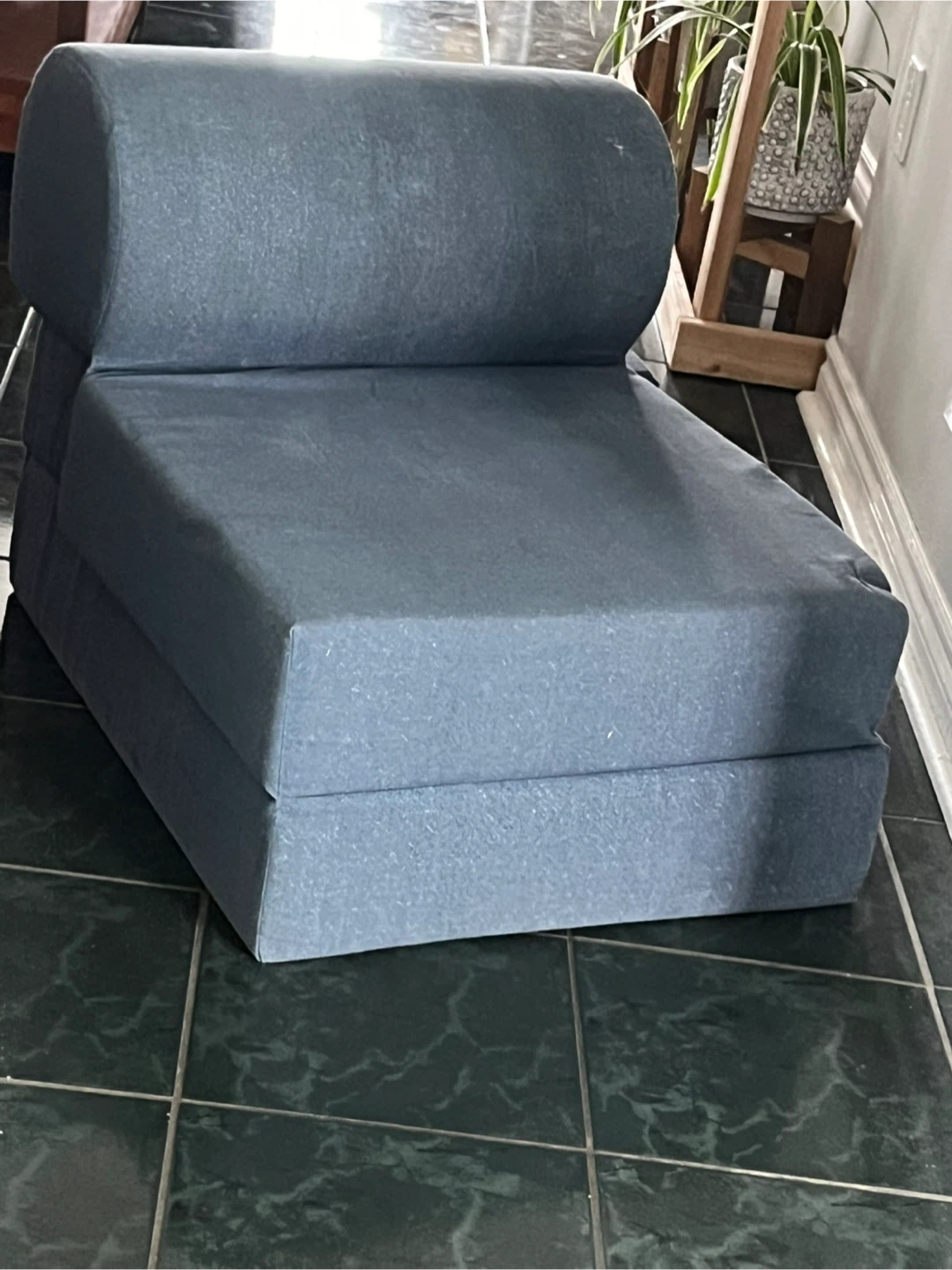Blue Folding Foam Mattress Chair
