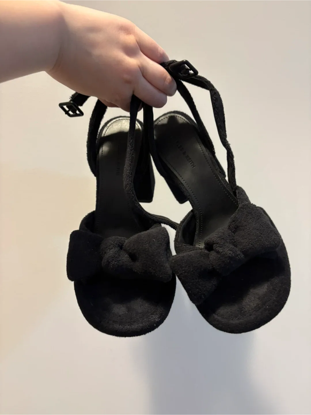 Charles & Keith Black Bow Heels