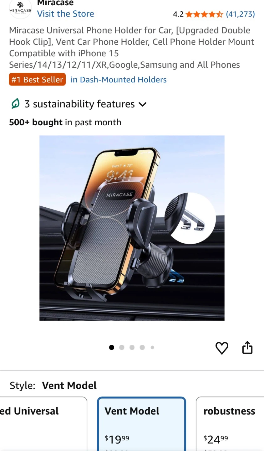 Miracase Universal Car Phone Holder