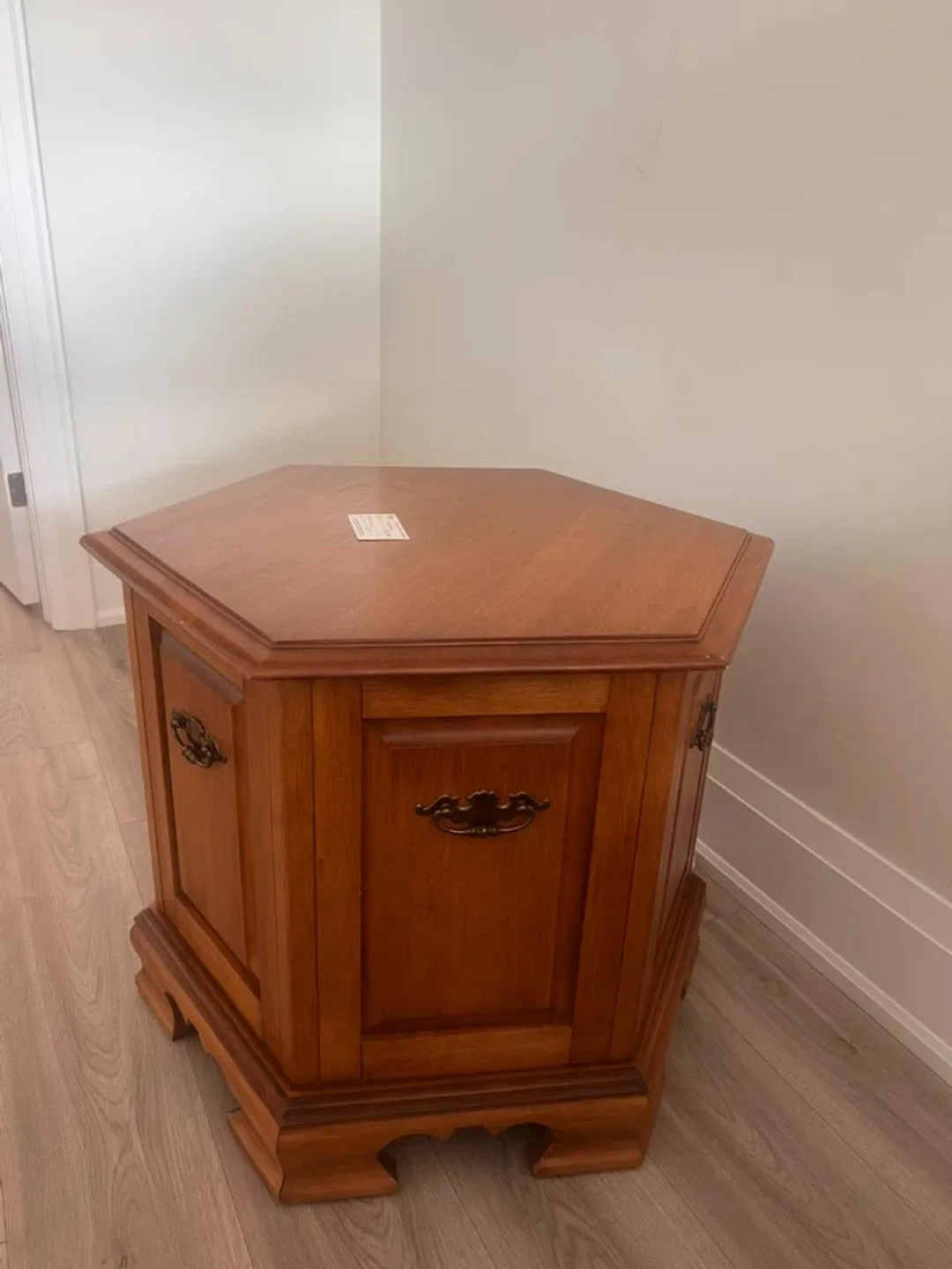 Wooden Hexagonal Side Table
