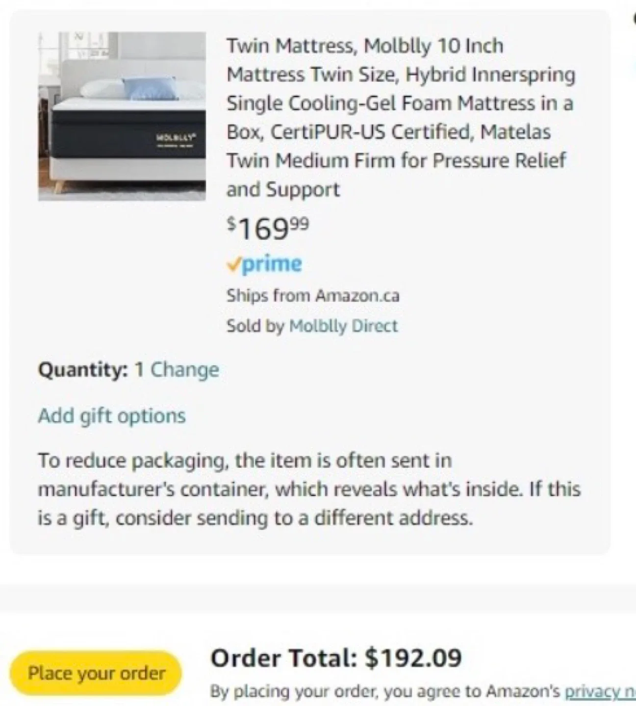 Dunlu Furniture Twin Size Mattress